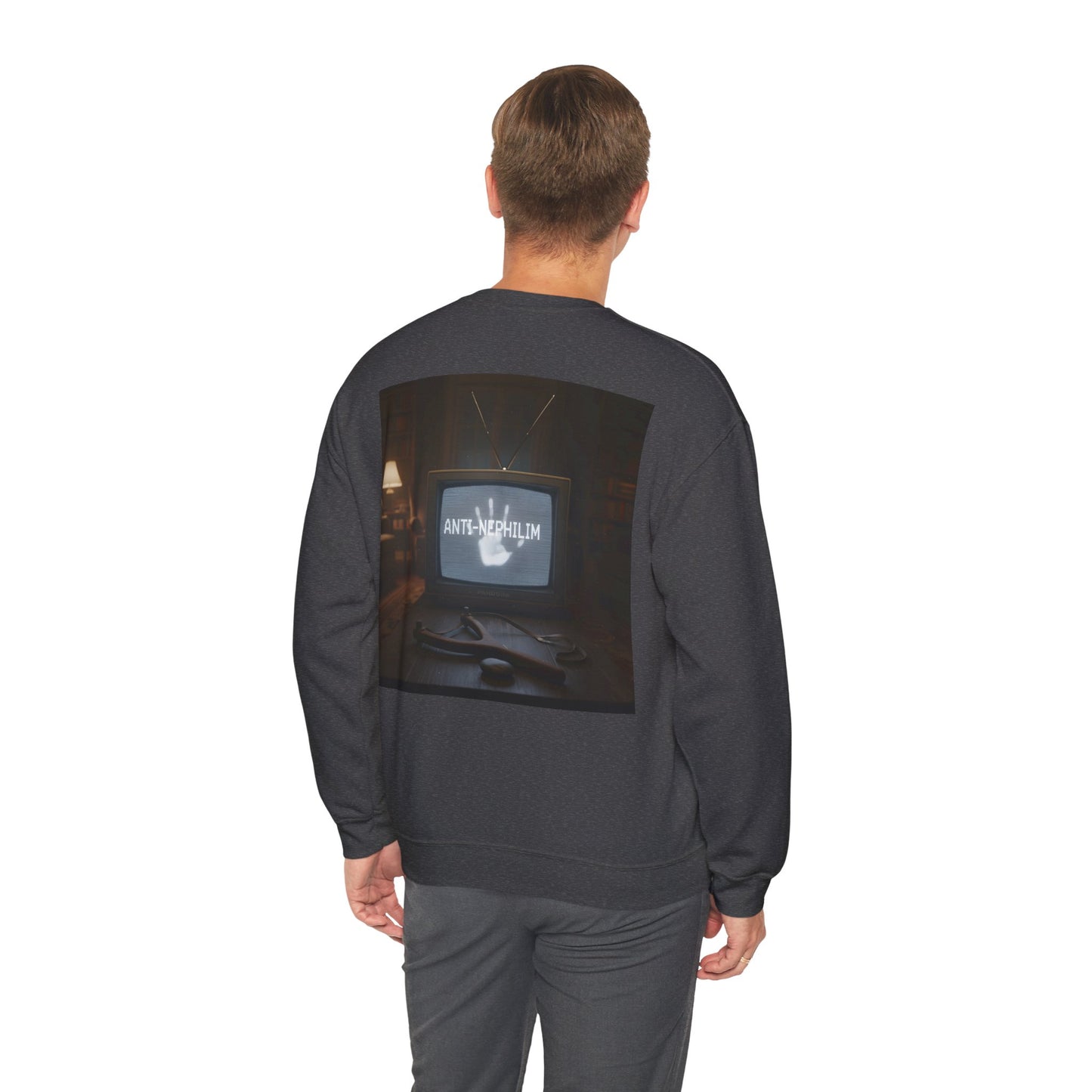 Retro TV anti nephilim sweatshirt (unisex), Kirk Ave. Apparel