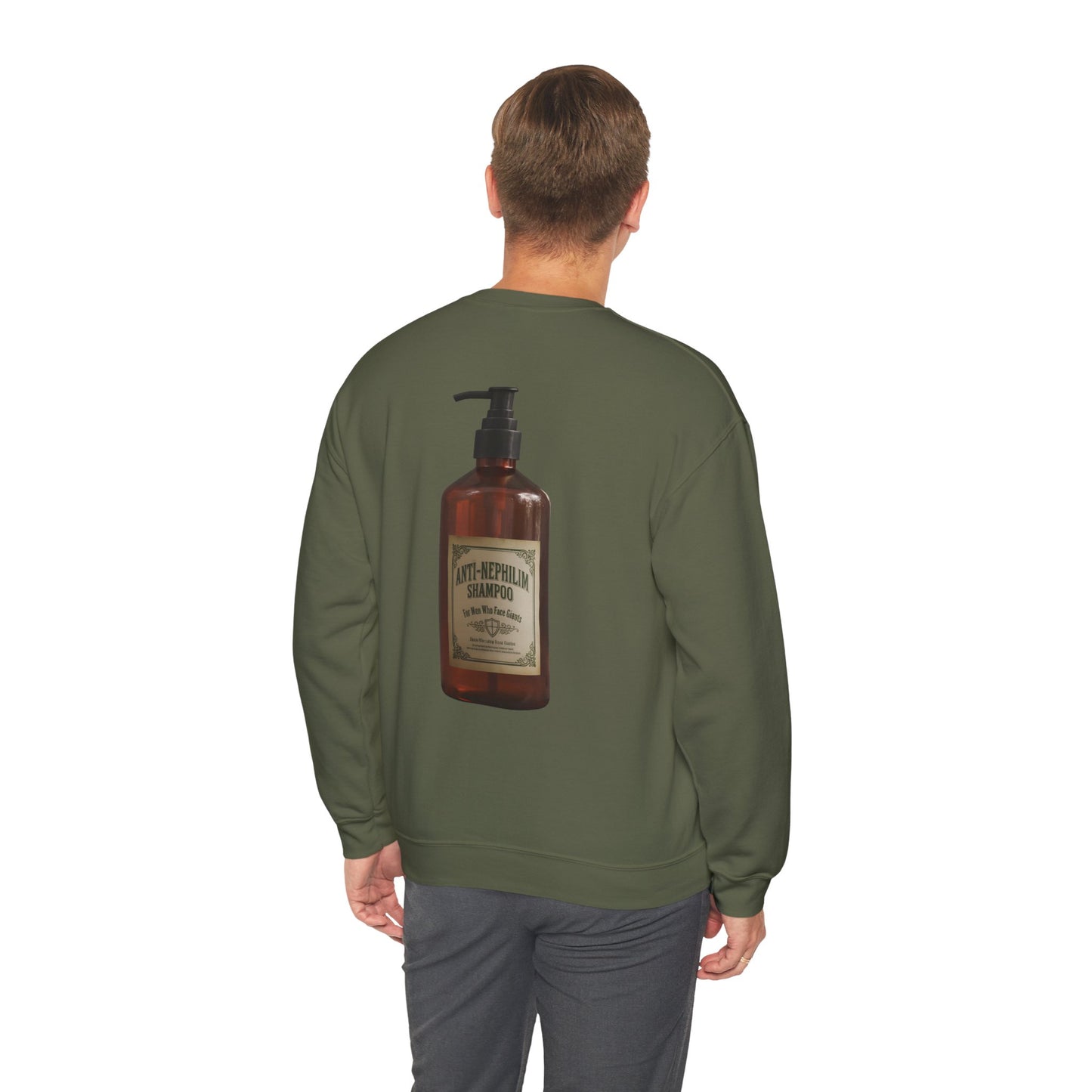 Anti nephilim shampoo sweatshirt (unisex), Kirk Ave. Apparel