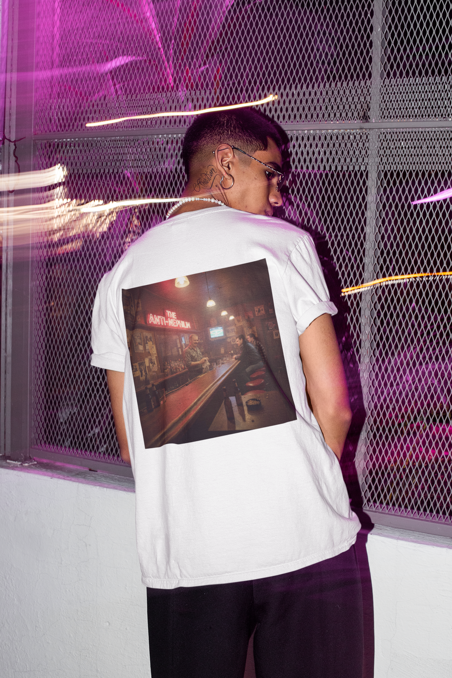 Neon bar scene anti nephilim t shirt — Kirk Ave. Apparel