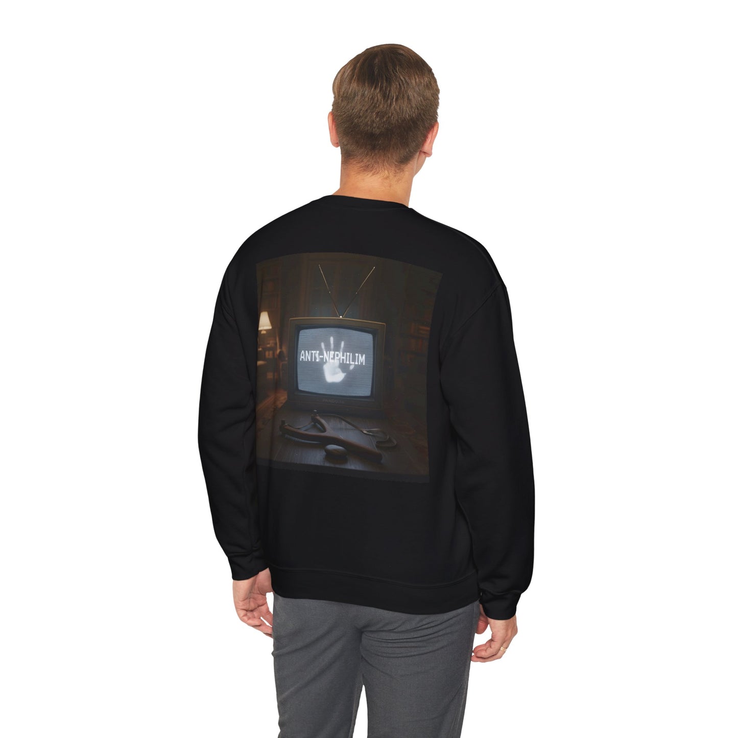 Retro TV anti nephilim sweatshirt (unisex), Kirk Ave. Apparel