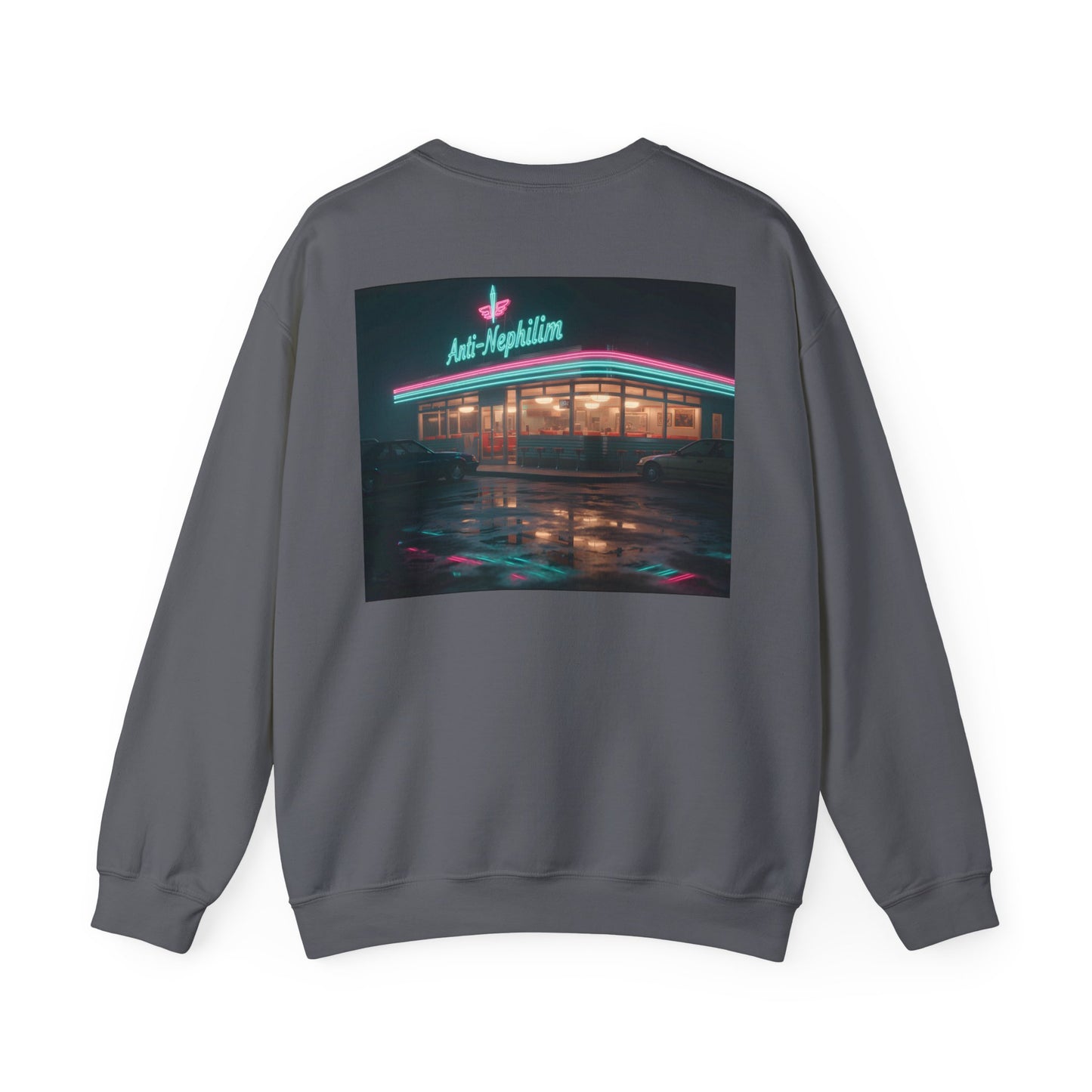 Retro diner anti nephilim sweatshirt (unisex), Kirk Ave. Apparel