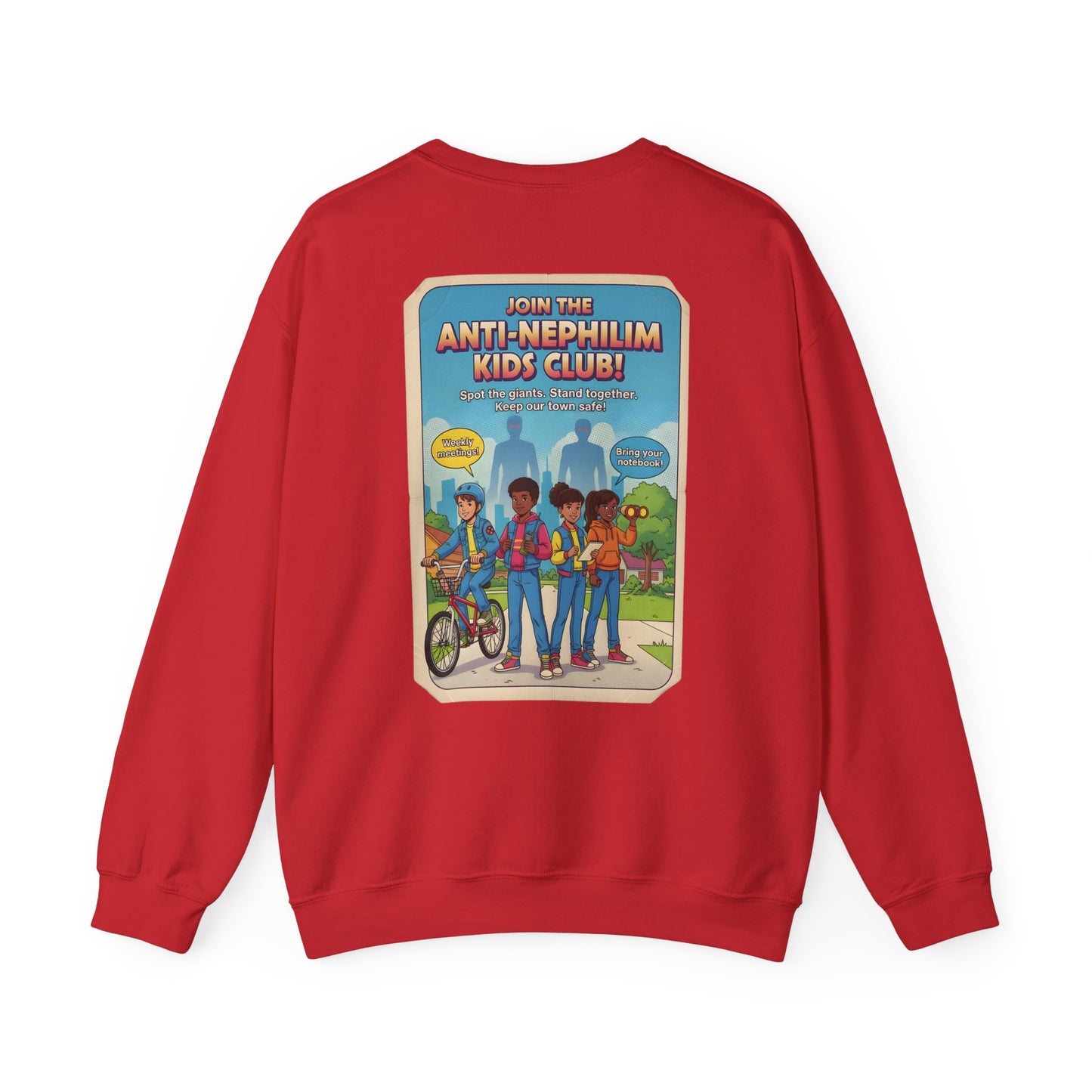 Retro anti nephilim kids club sweatshirt (unisex), Kirk Ave. Apparel