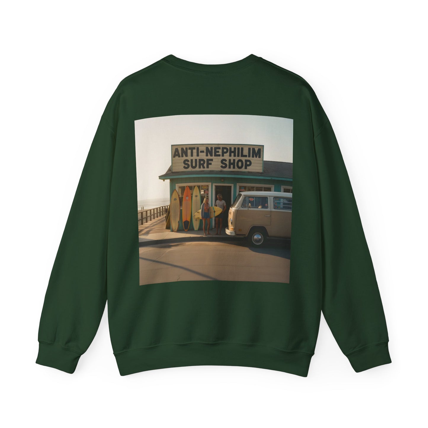 Retro surf anti nephilim sweatshirt (unisex), Kirk Ave. Apparel