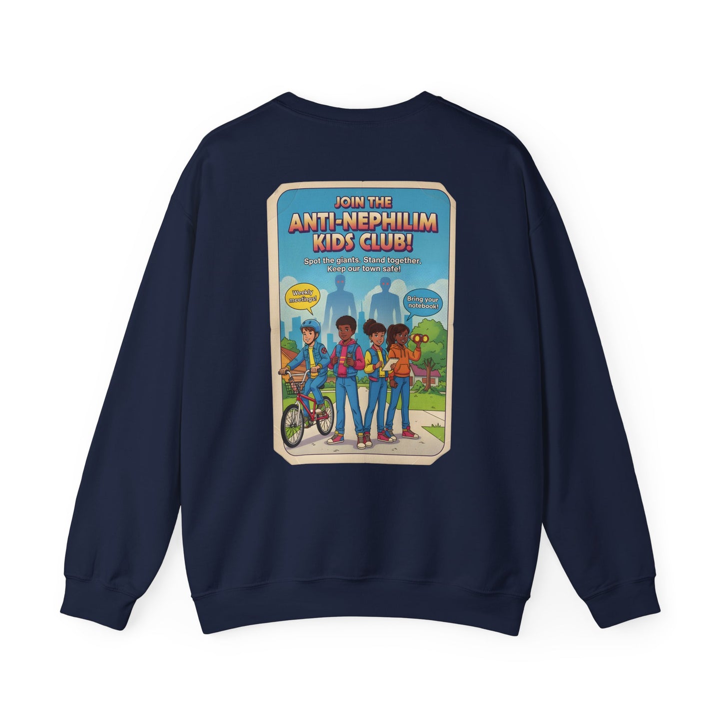 Retro anti nephilim kids club sweatshirt (unisex), Kirk Ave. Apparel