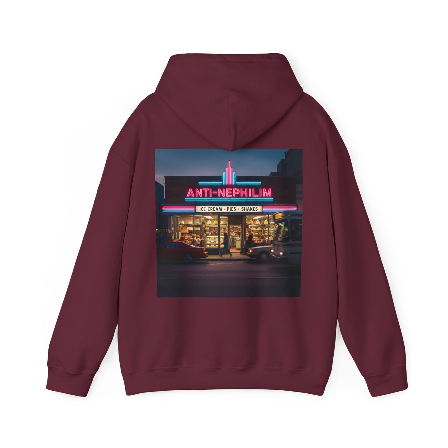Retro dessert diner anti nephilim hoodie (unisex), Kirk Ave. Apparel