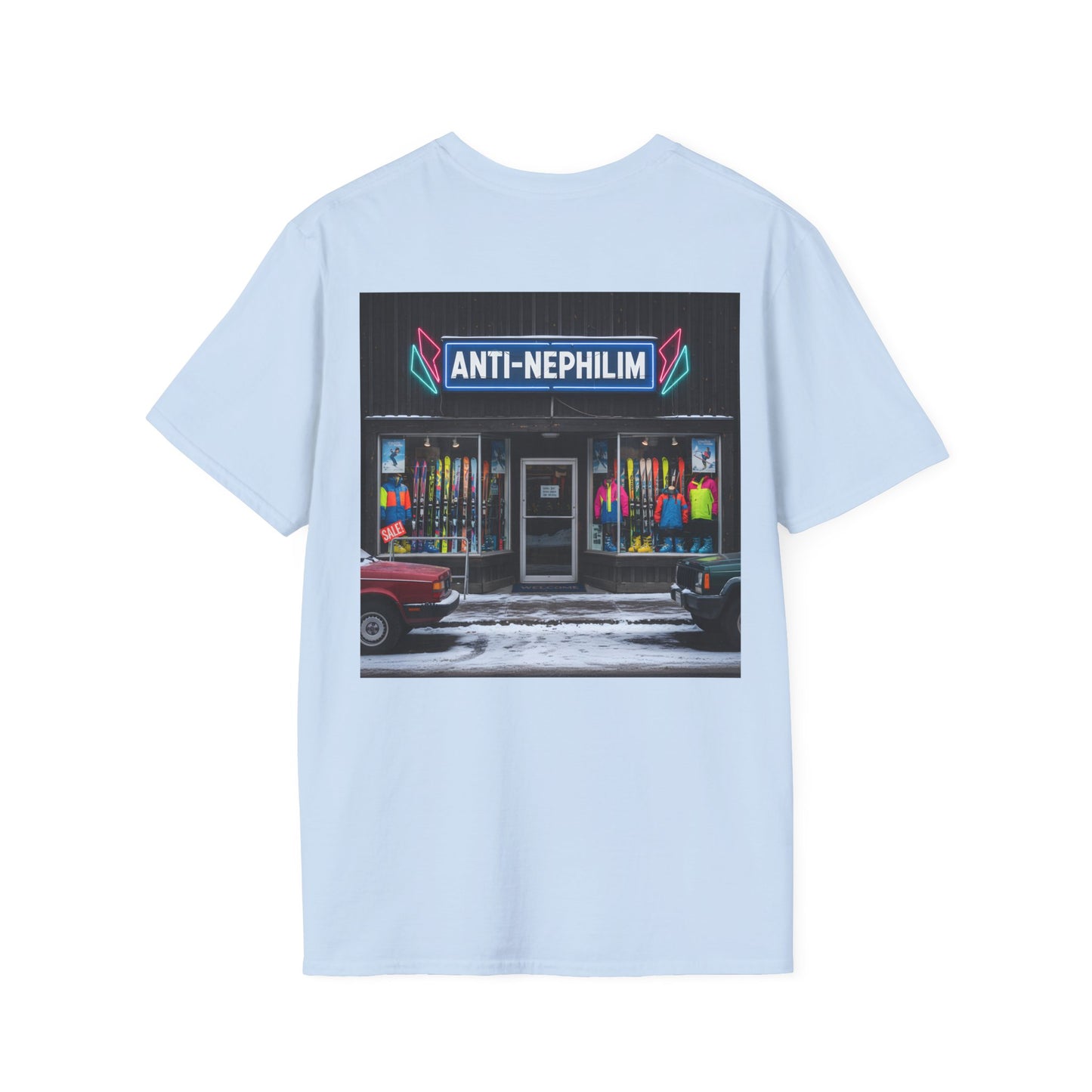Retro ski shop anti nephilim t shirt (unisex), Kirk Ave. Apparel