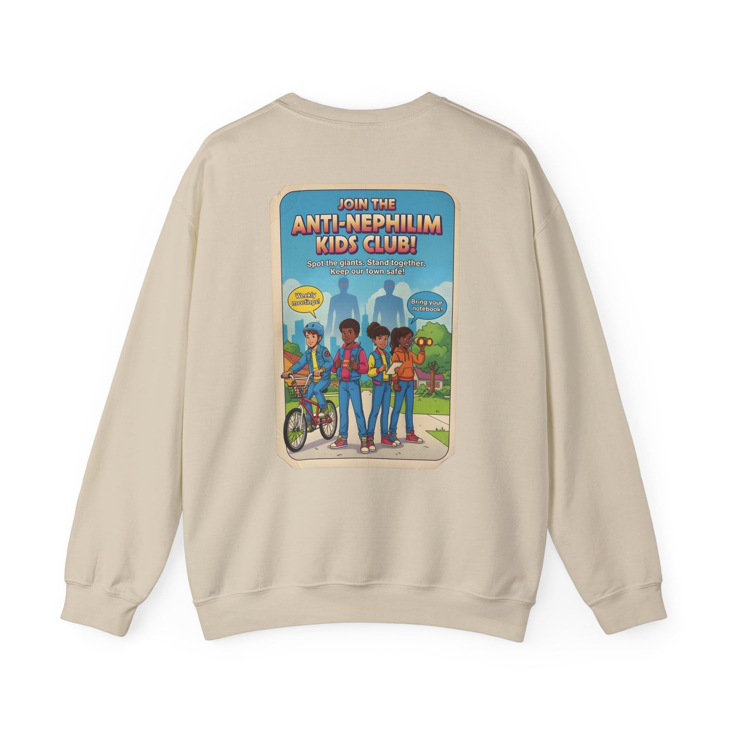 Retro anti nephilim kids club sweatshirt (unisex), Kirk Ave. Apparel