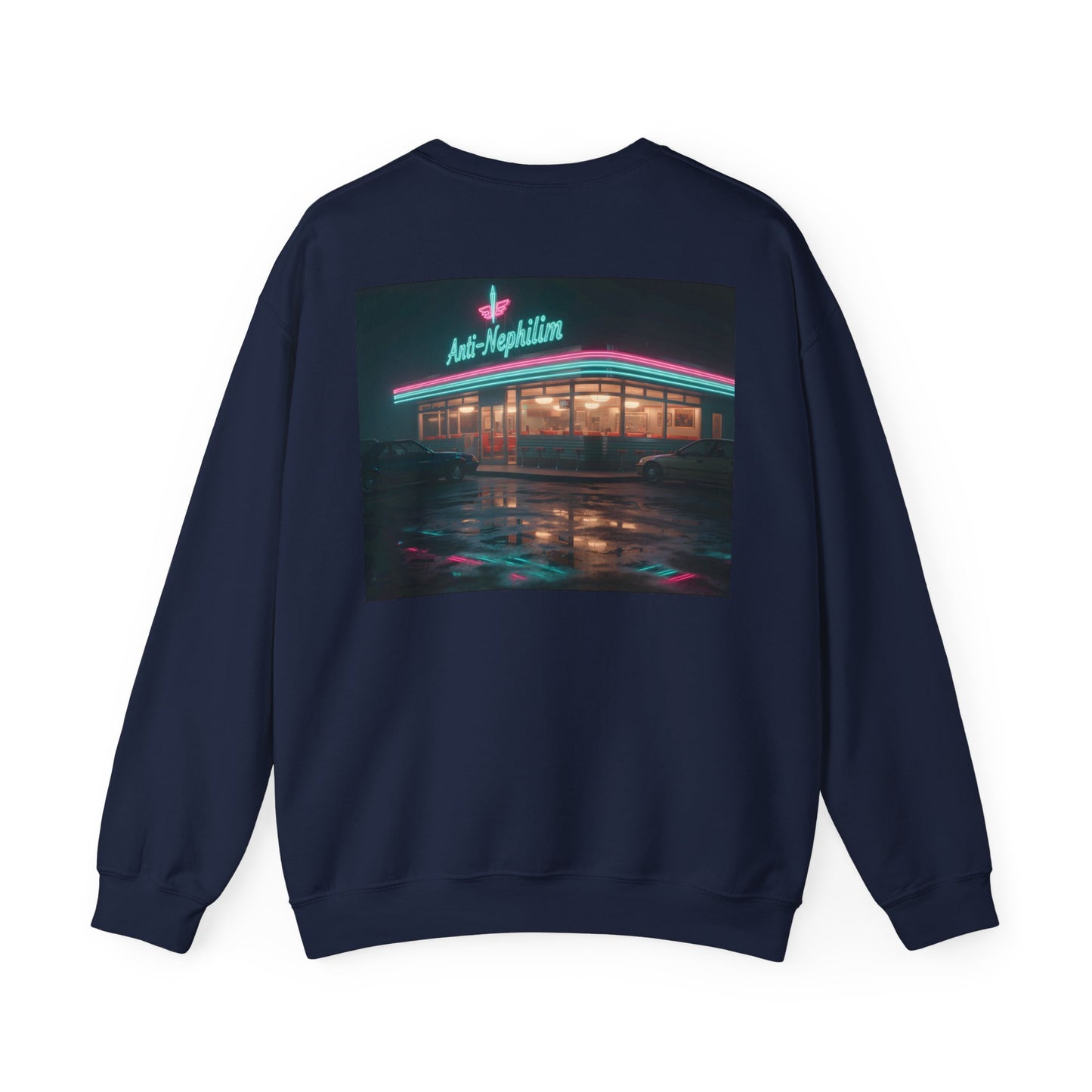 Retro diner anti nephilim sweatshirt (unisex), Kirk Ave. Apparel