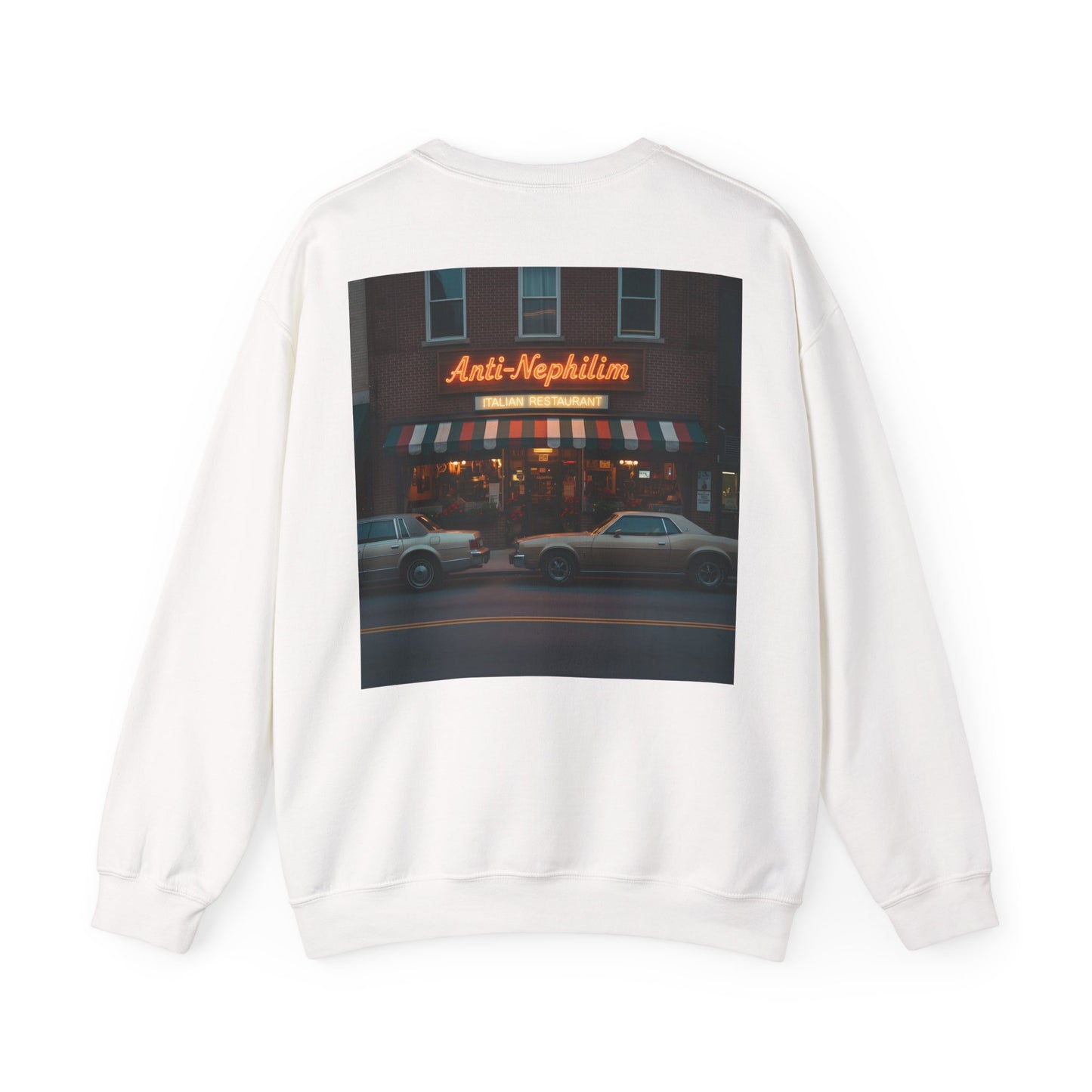 Retro neon NYC Italian anti nephilim sweatshirt (unisex), Kirk Ave. Apparel