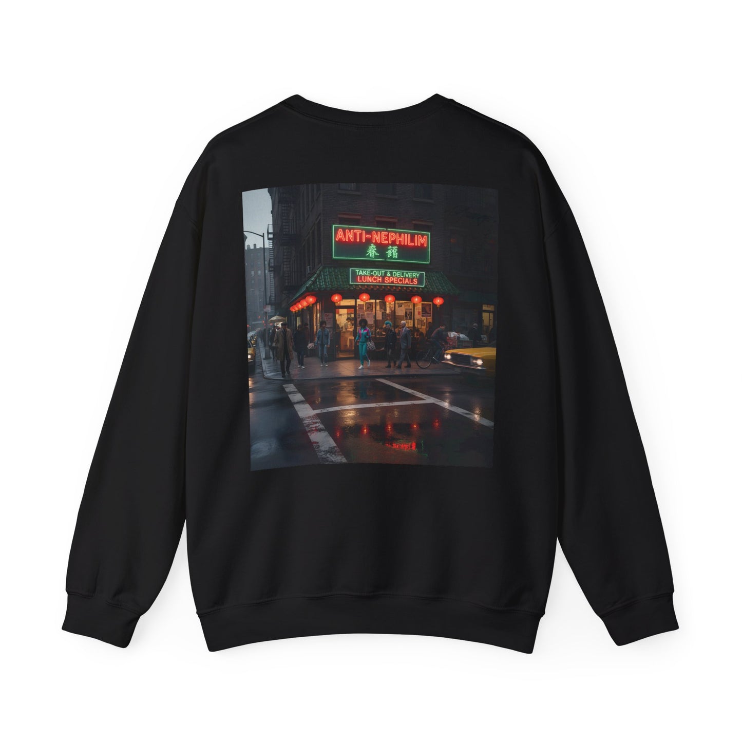 Retro neon NYC Chinese sweatshirt (unisex), Kirk Ave. Apparel