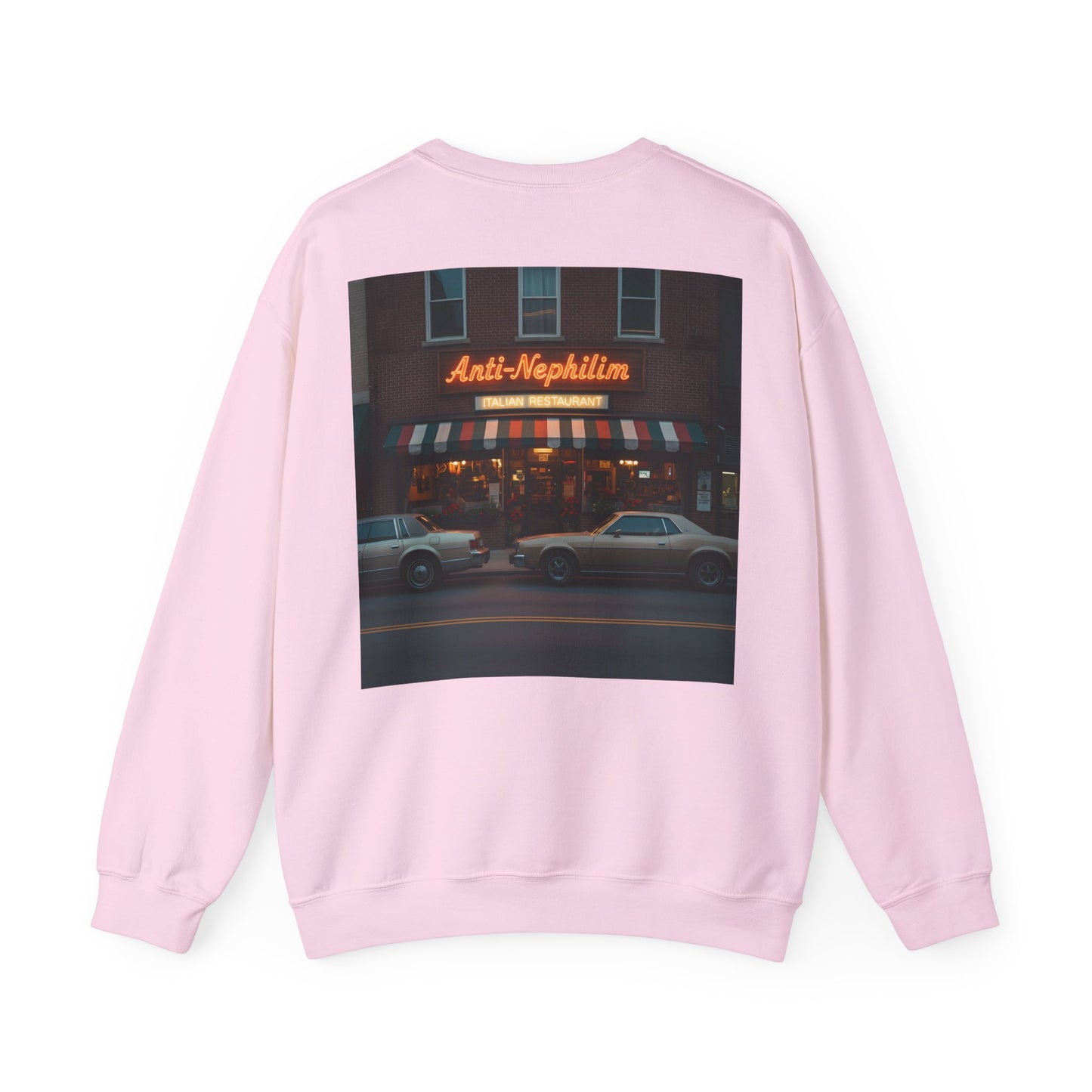 Retro neon NYC Italian anti nephilim sweatshirt (unisex), Kirk Ave. Apparel