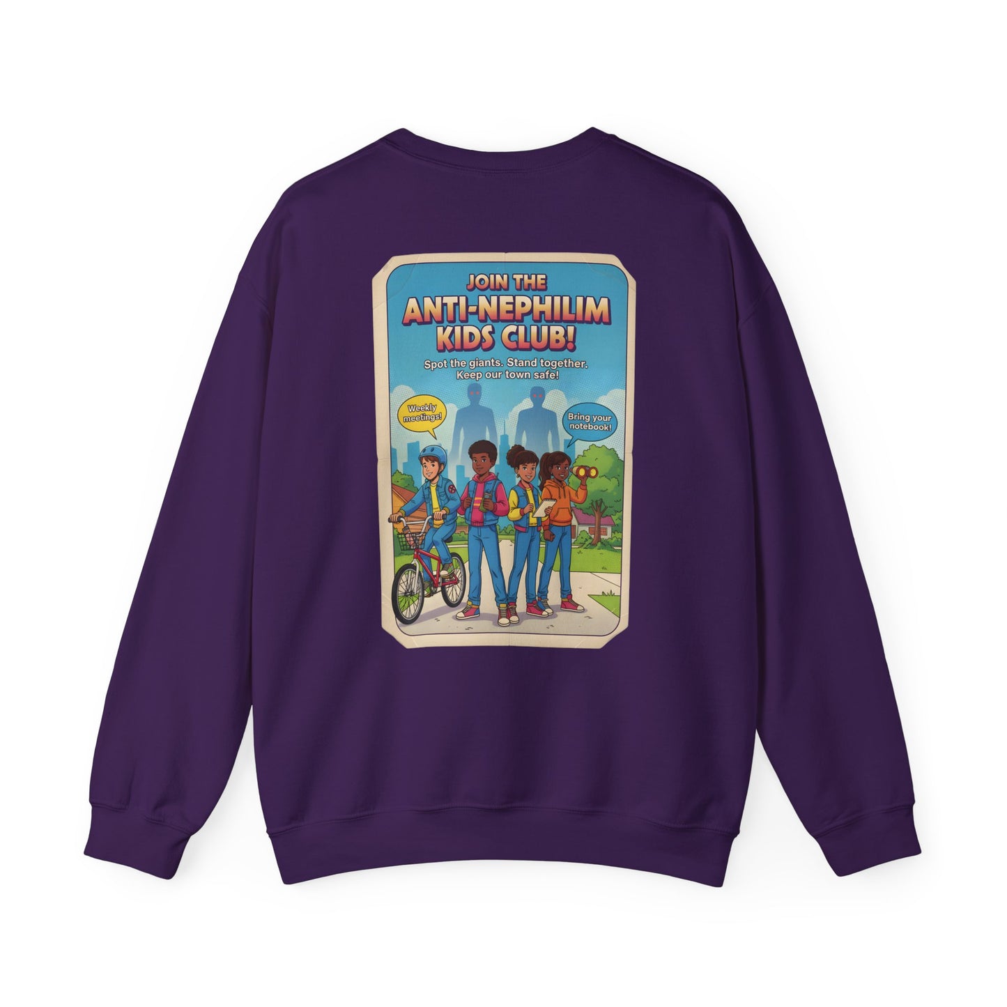 Retro anti nephilim kids club sweatshirt (unisex), Kirk Ave. Apparel