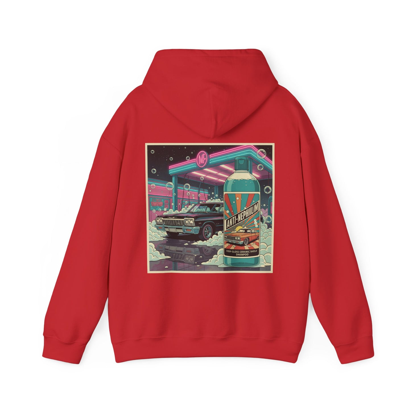 Retro neon car wash anti nephilim hoodie(unisex), Kirk Ave. Apparel