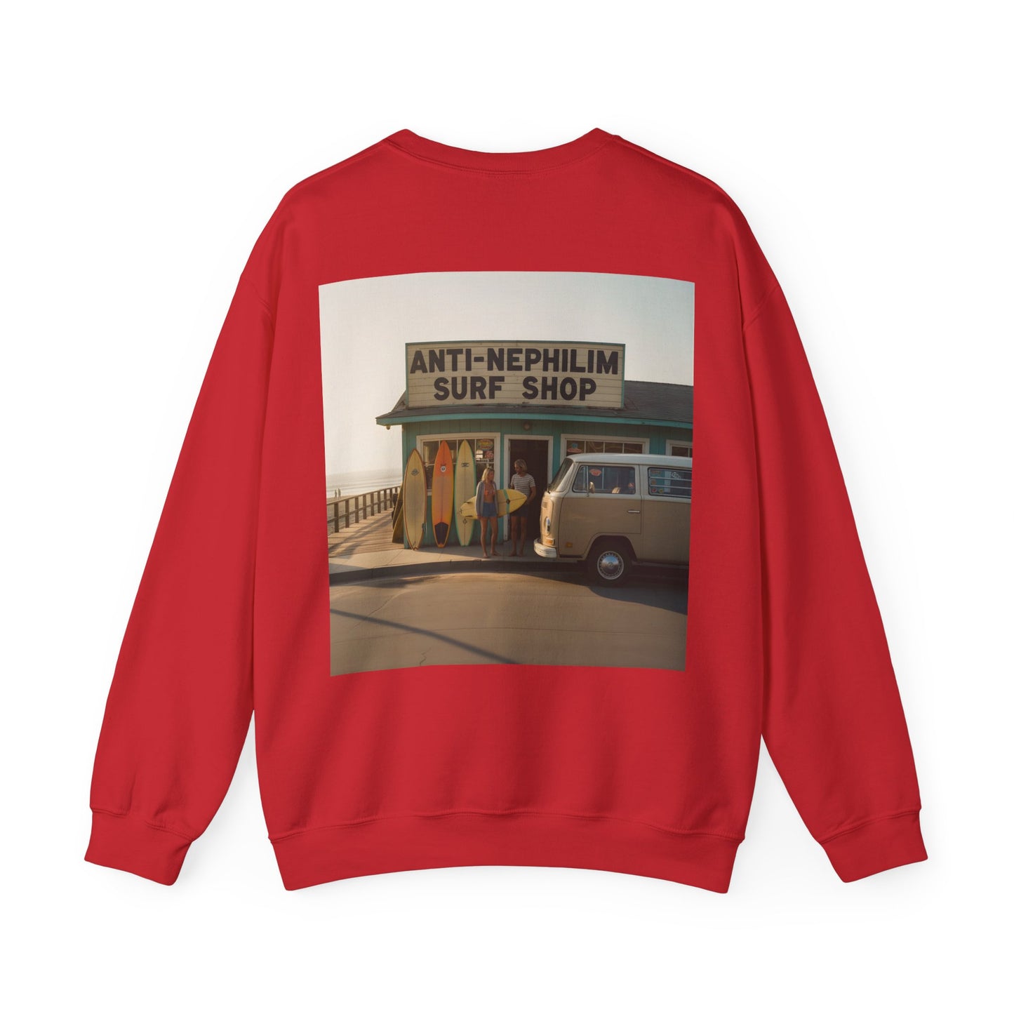 Retro surf anti nephilim sweatshirt (unisex), Kirk Ave. Apparel