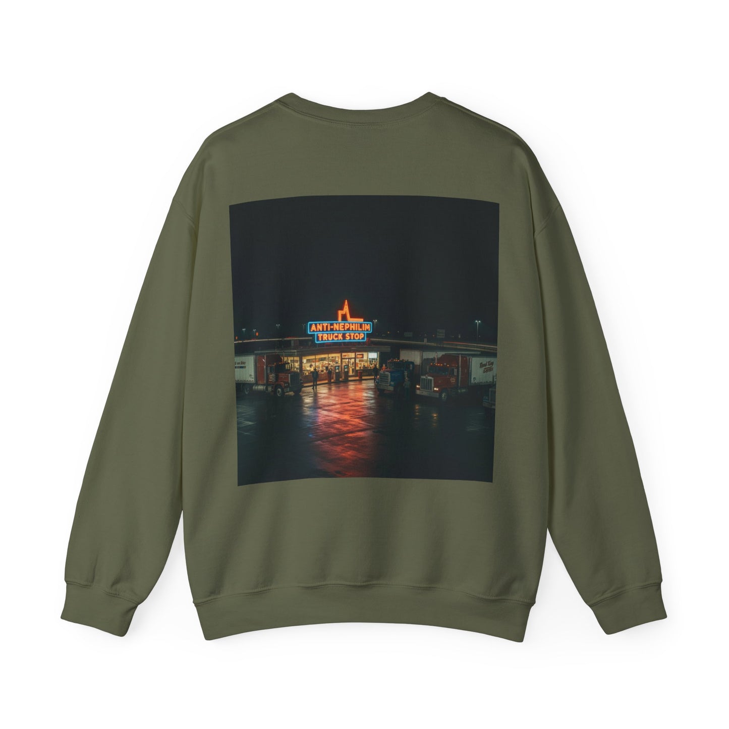 Retro truck stop anti nephilim sweatshirt (unisex), Kirk Ave. Apparel