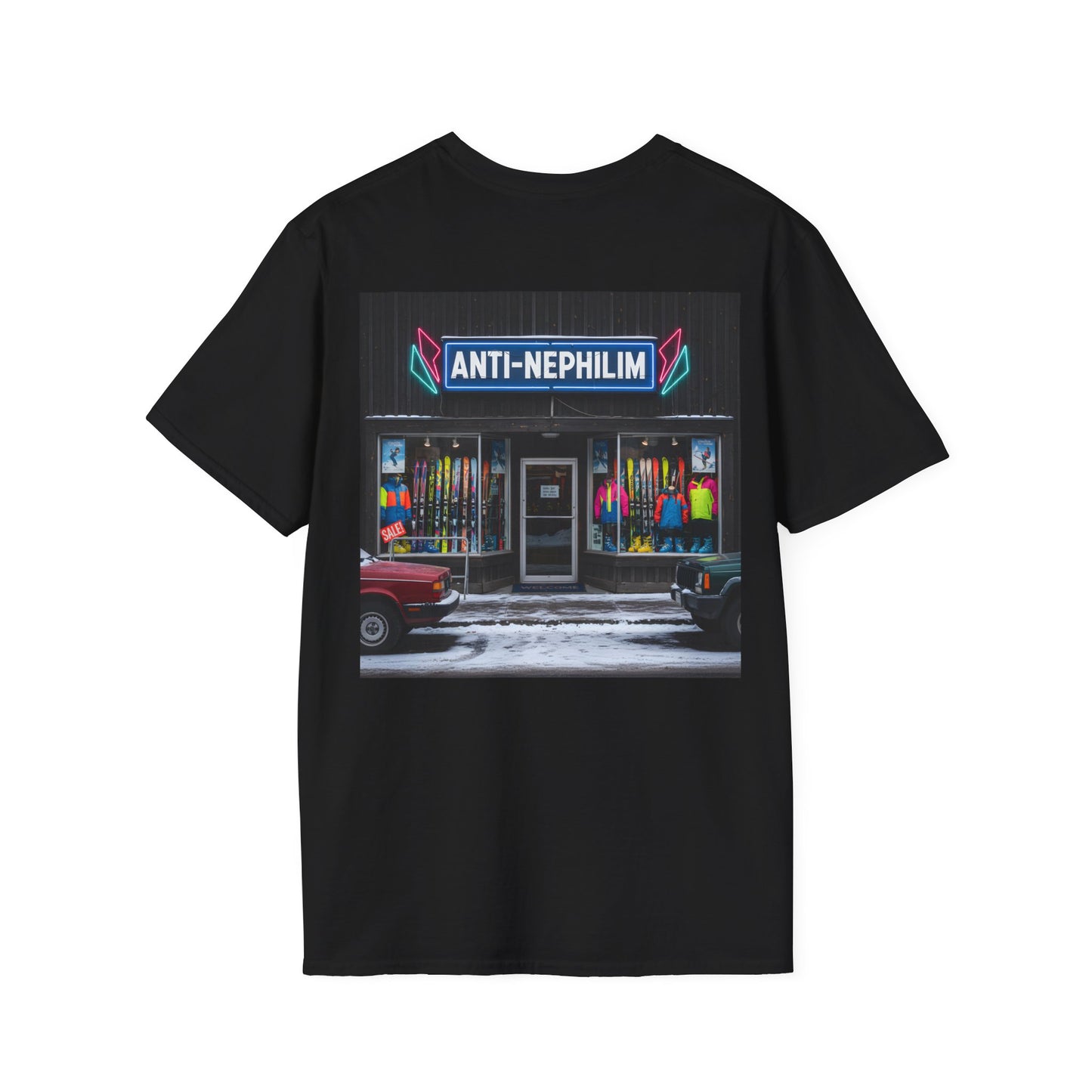 Retro ski shop anti nephilim t shirt (unisex), Kirk Ave. Apparel