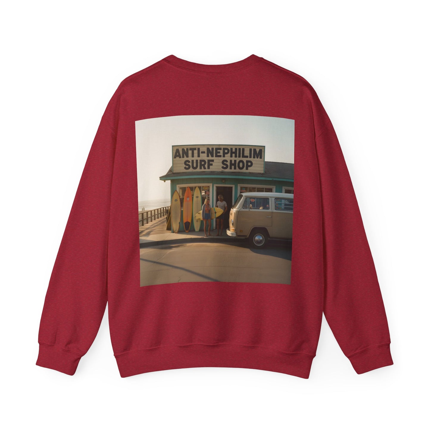 Retro surf anti nephilim sweatshirt (unisex), Kirk Ave. Apparel