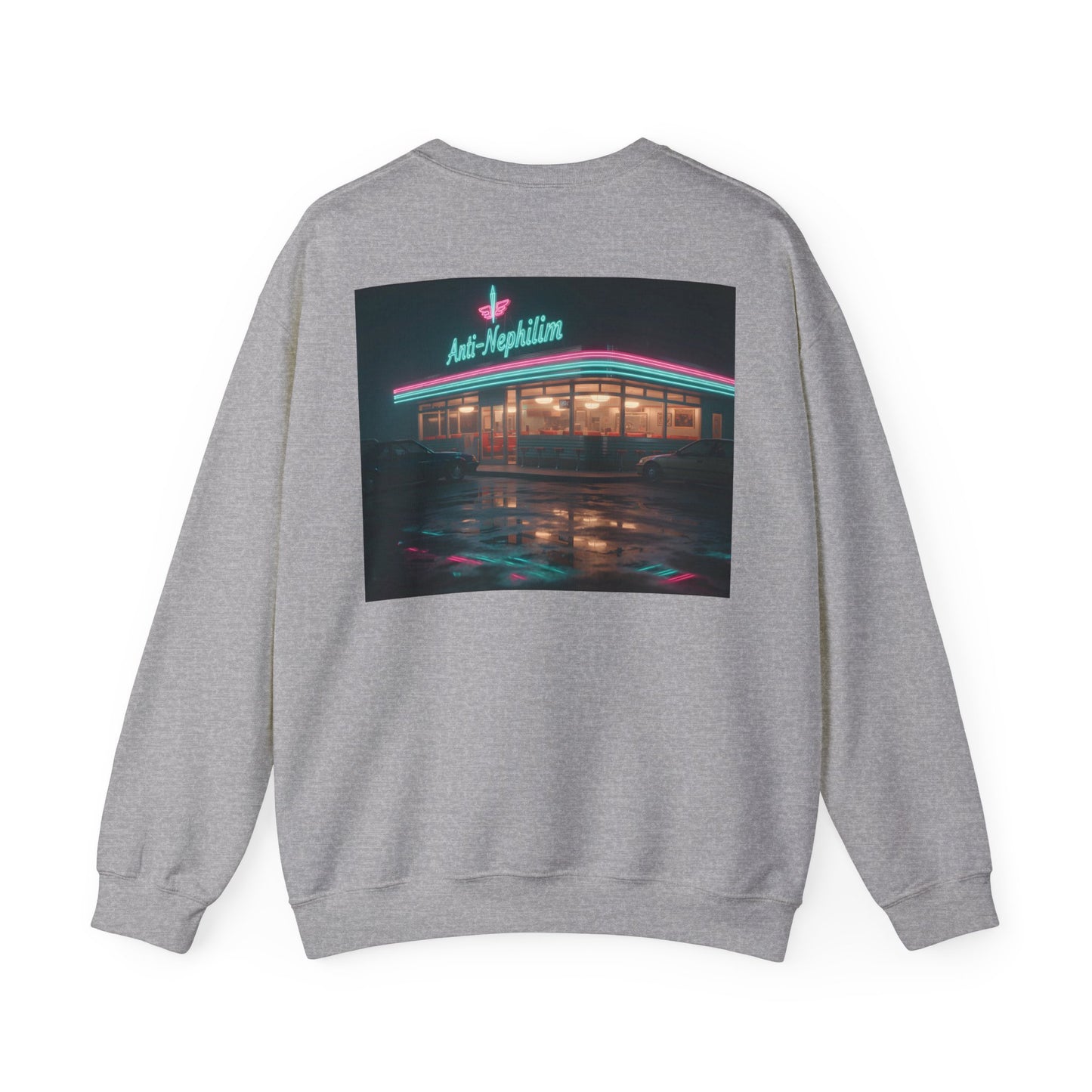 Retro diner anti nephilim sweatshirt (unisex), Kirk Ave. Apparel