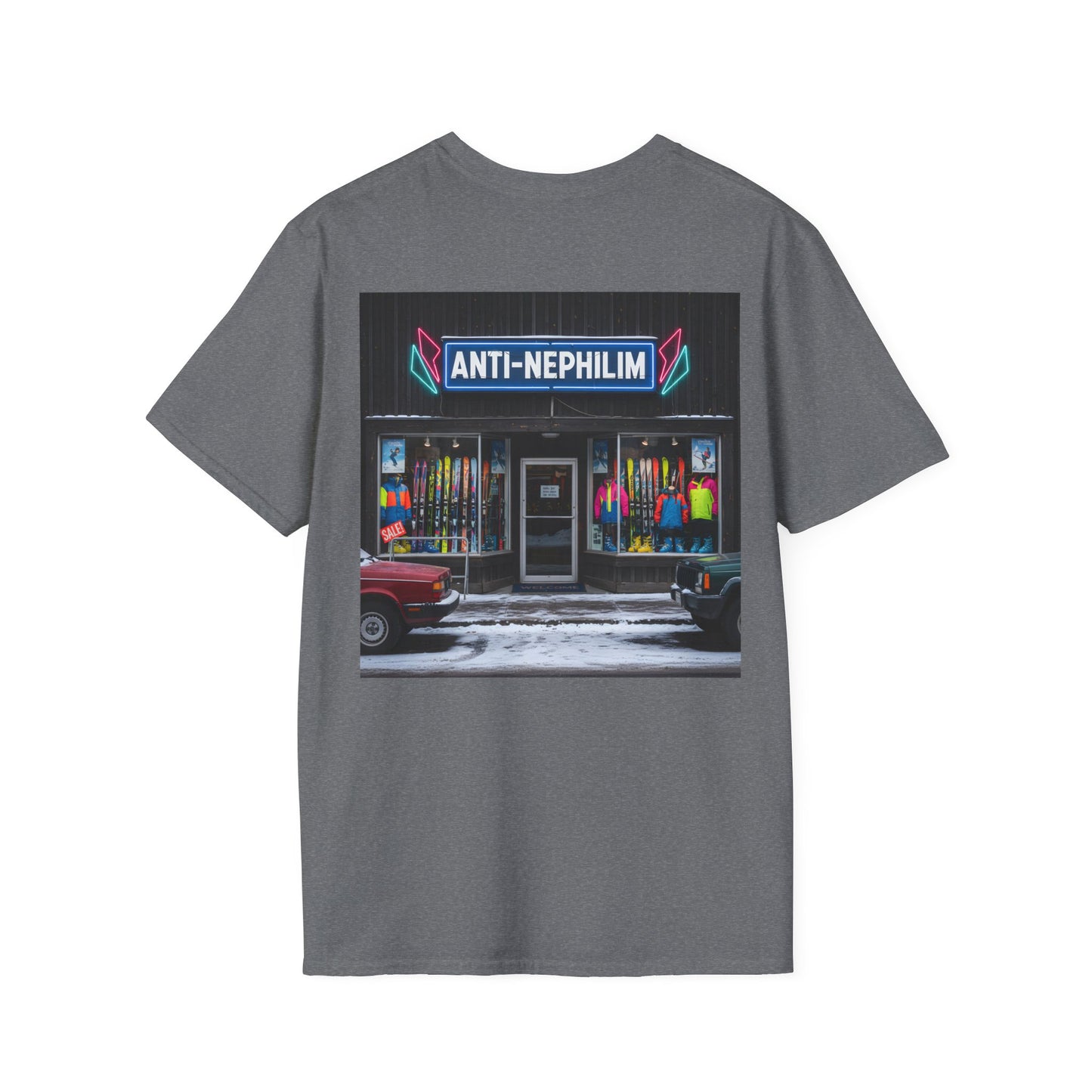 Retro ski shop anti nephilim t shirt (unisex), Kirk Ave. Apparel