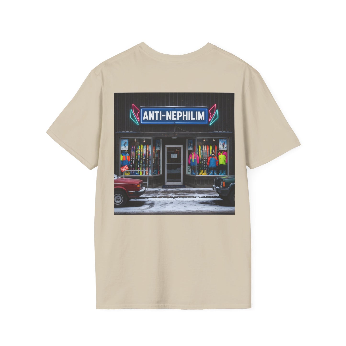 Retro ski shop anti nephilim t shirt (unisex), Kirk Ave. Apparel