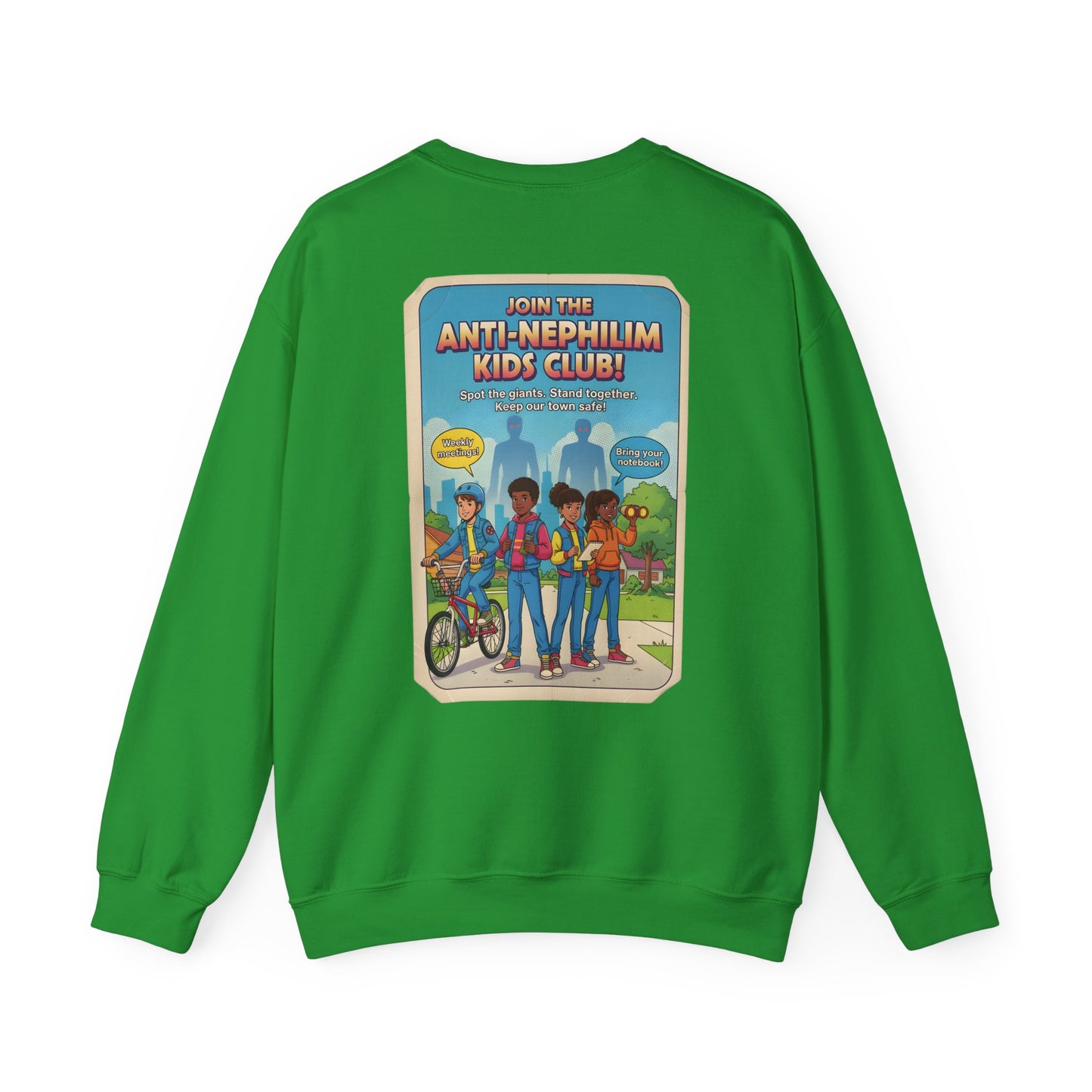 Retro anti nephilim kids club sweatshirt (unisex), Kirk Ave. Apparel