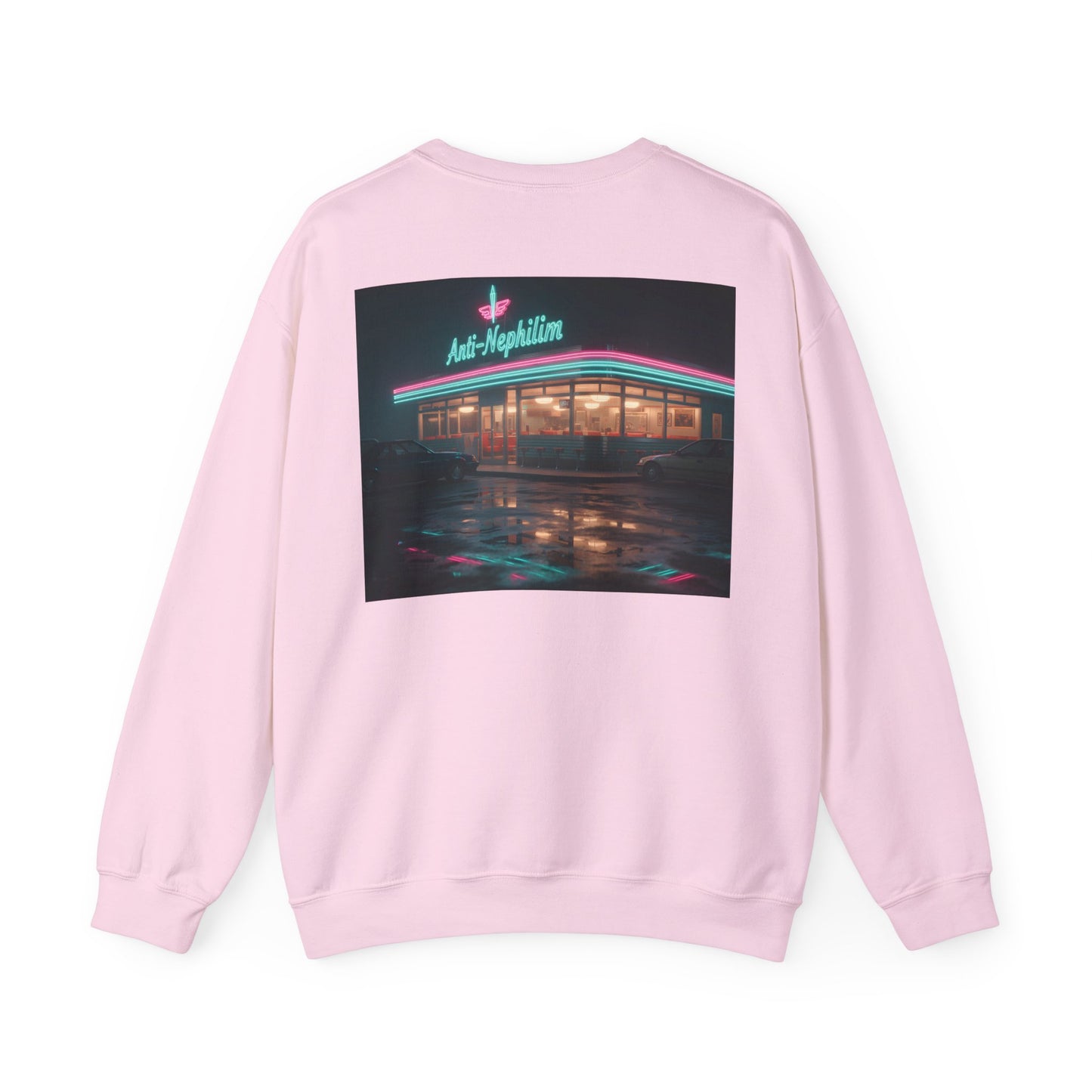 Retro diner anti nephilim sweatshirt (unisex), Kirk Ave. Apparel