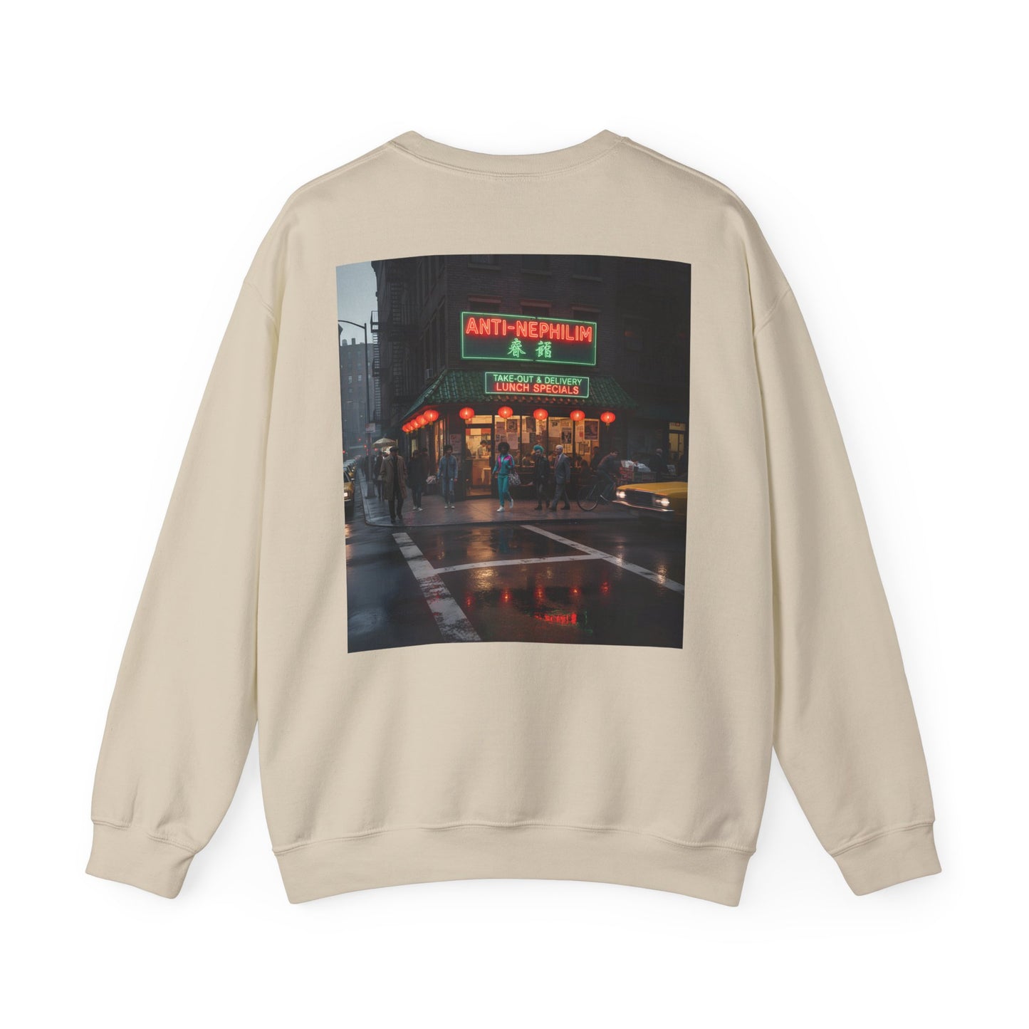 Retro neon NYC Chinese sweatshirt (unisex), Kirk Ave. Apparel