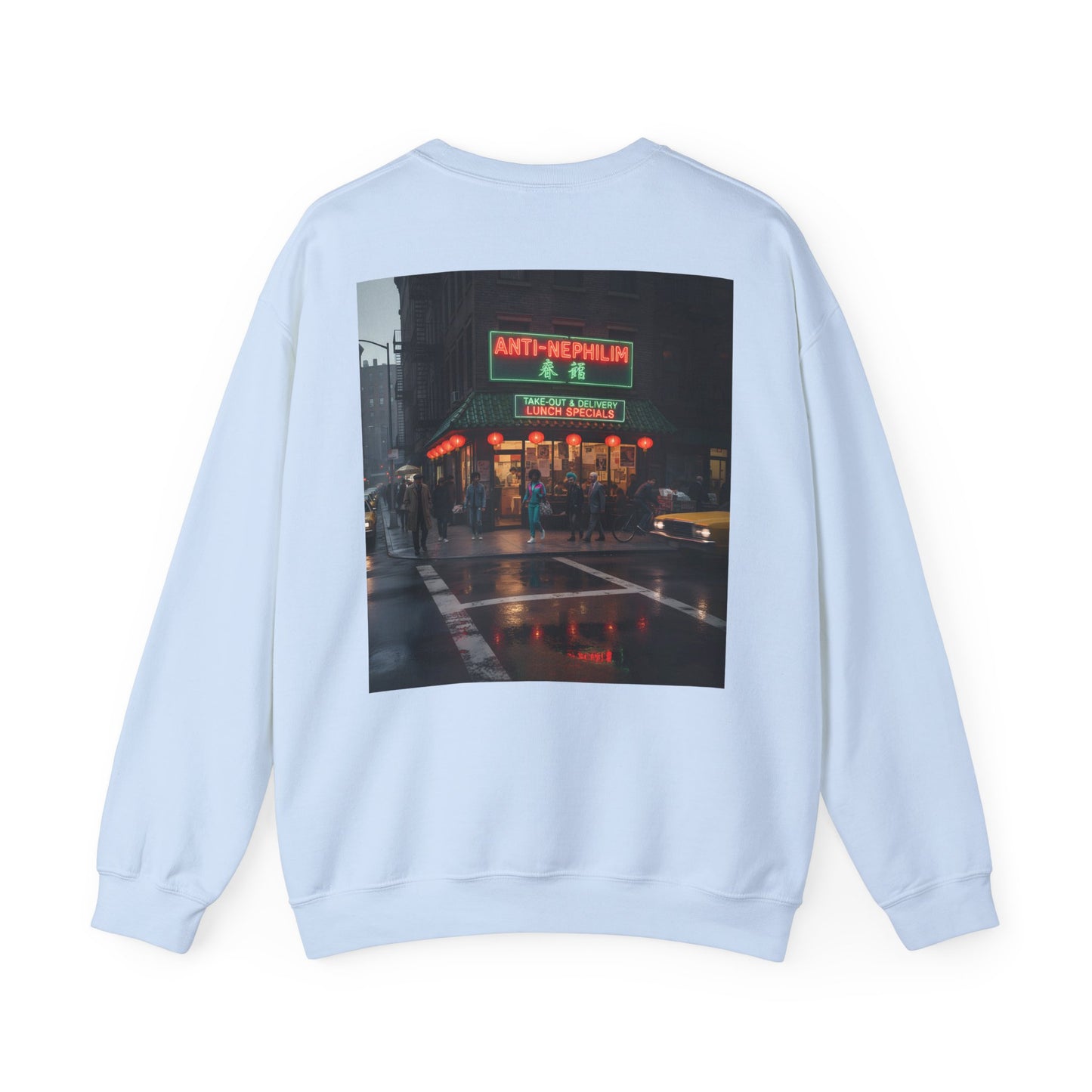 Retro neon NYC Chinese sweatshirt (unisex), Kirk Ave. Apparel