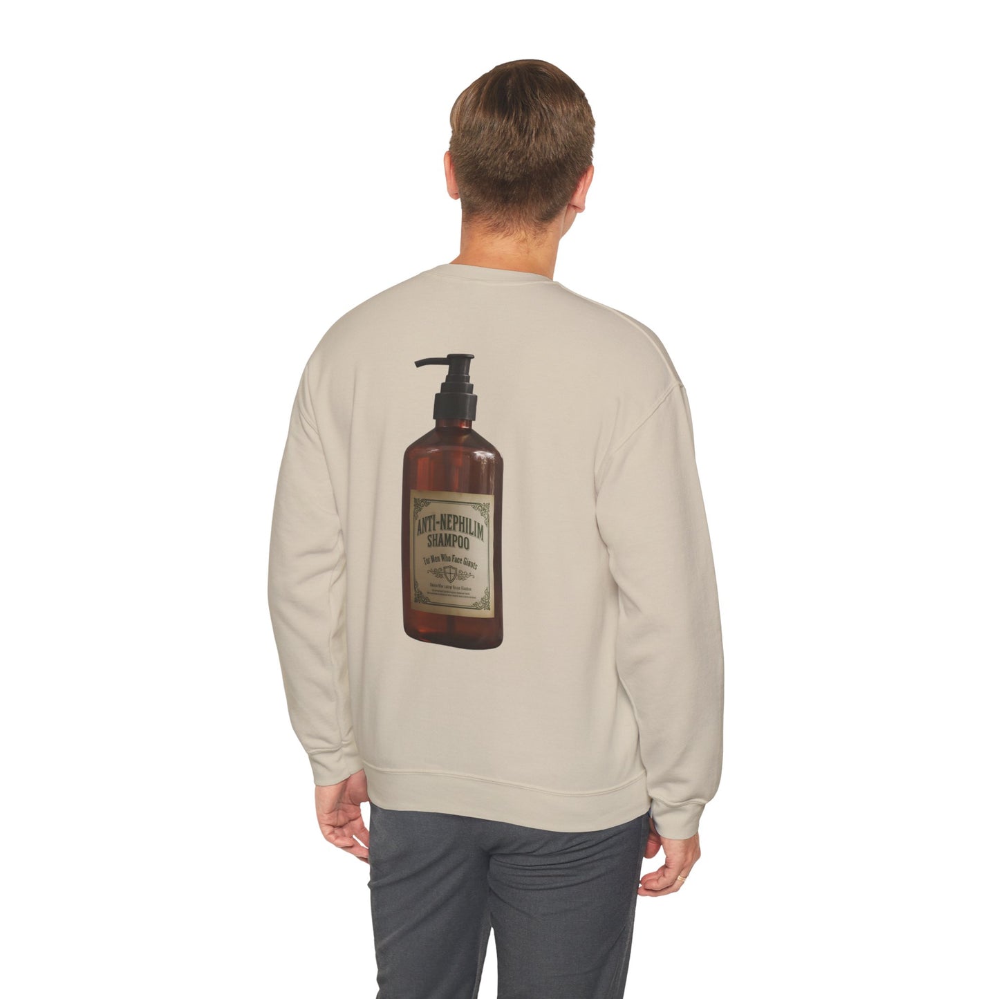 Anti nephilim shampoo sweatshirt (unisex), Kirk Ave. Apparel