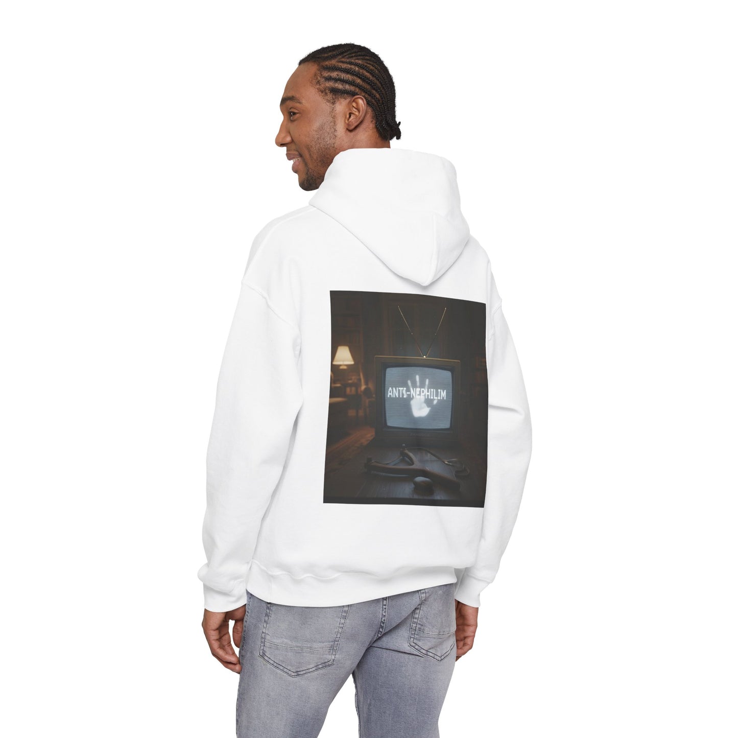 Retro TV anti nephilim hoodie (unisex), Kirk Ave. Apparel