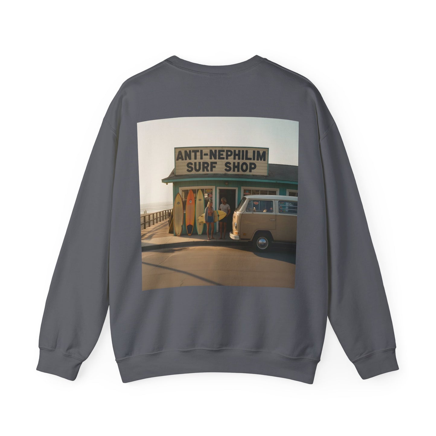 Retro surf anti nephilim sweatshirt (unisex), Kirk Ave. Apparel