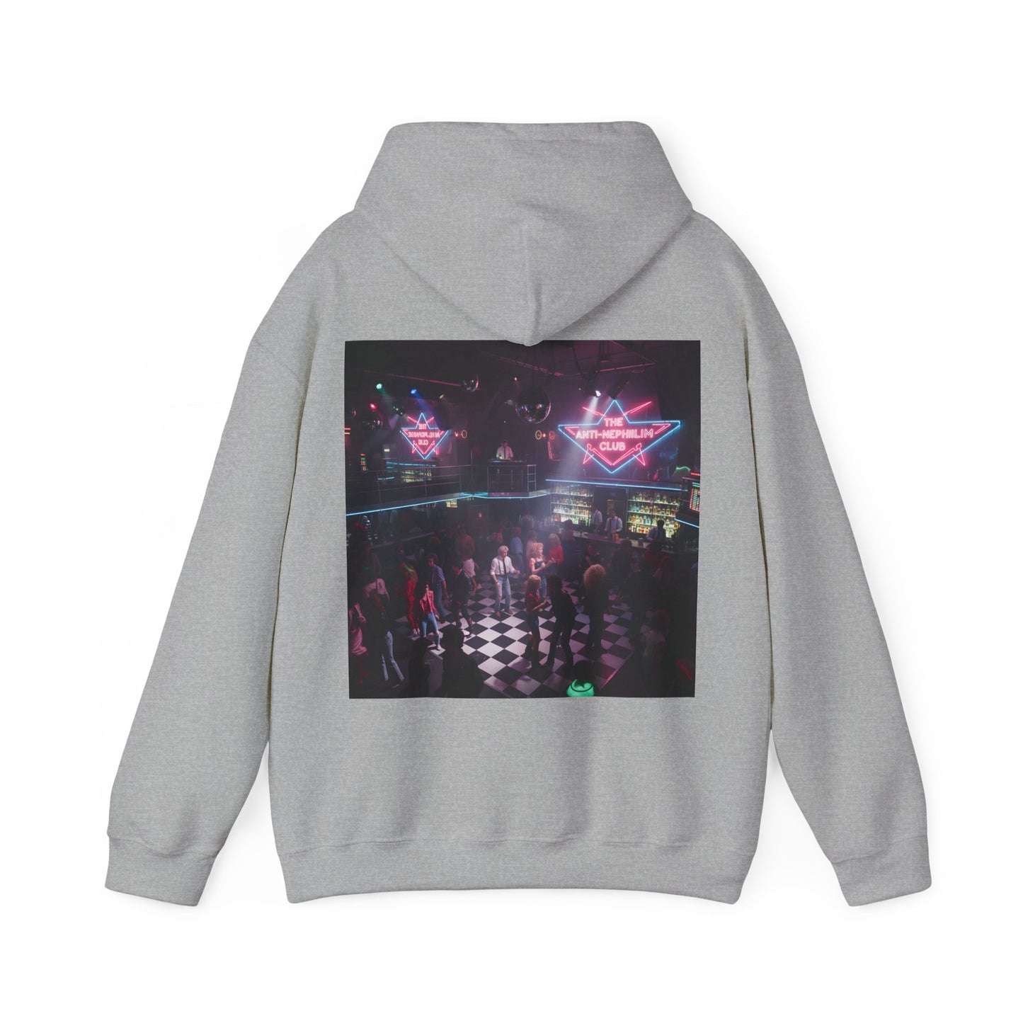 Neon 80s anti nephilim nightclub hoodie (unisex), Kirk Ave. Apparel