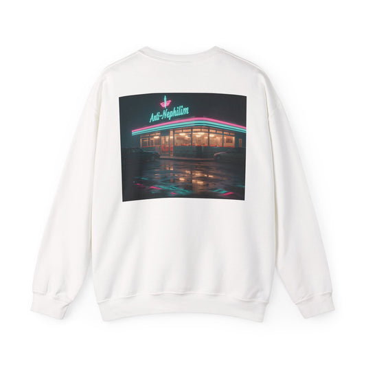 Retro diner anti nephilim sweatshirt (unisex), Kirk Ave. Apparel