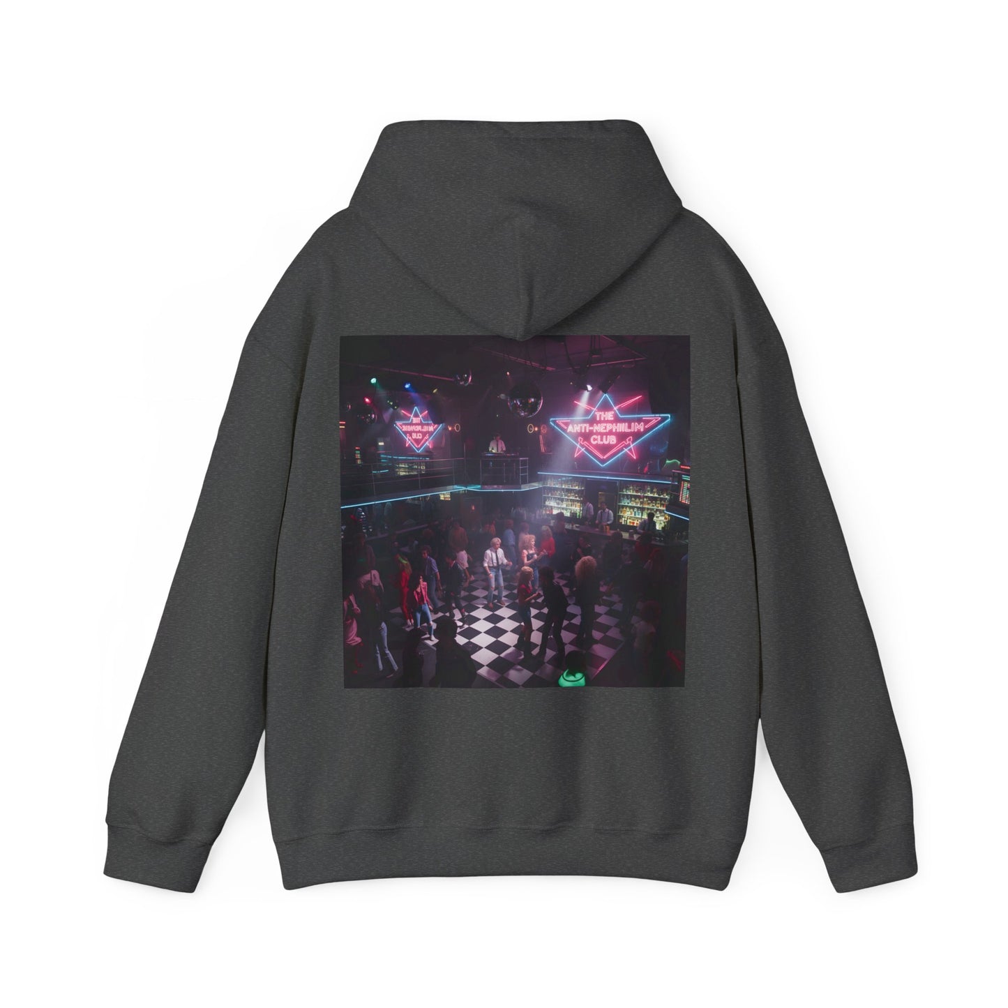 Neon 80s anti nephilim nightclub hoodie (unisex), Kirk Ave. Apparel