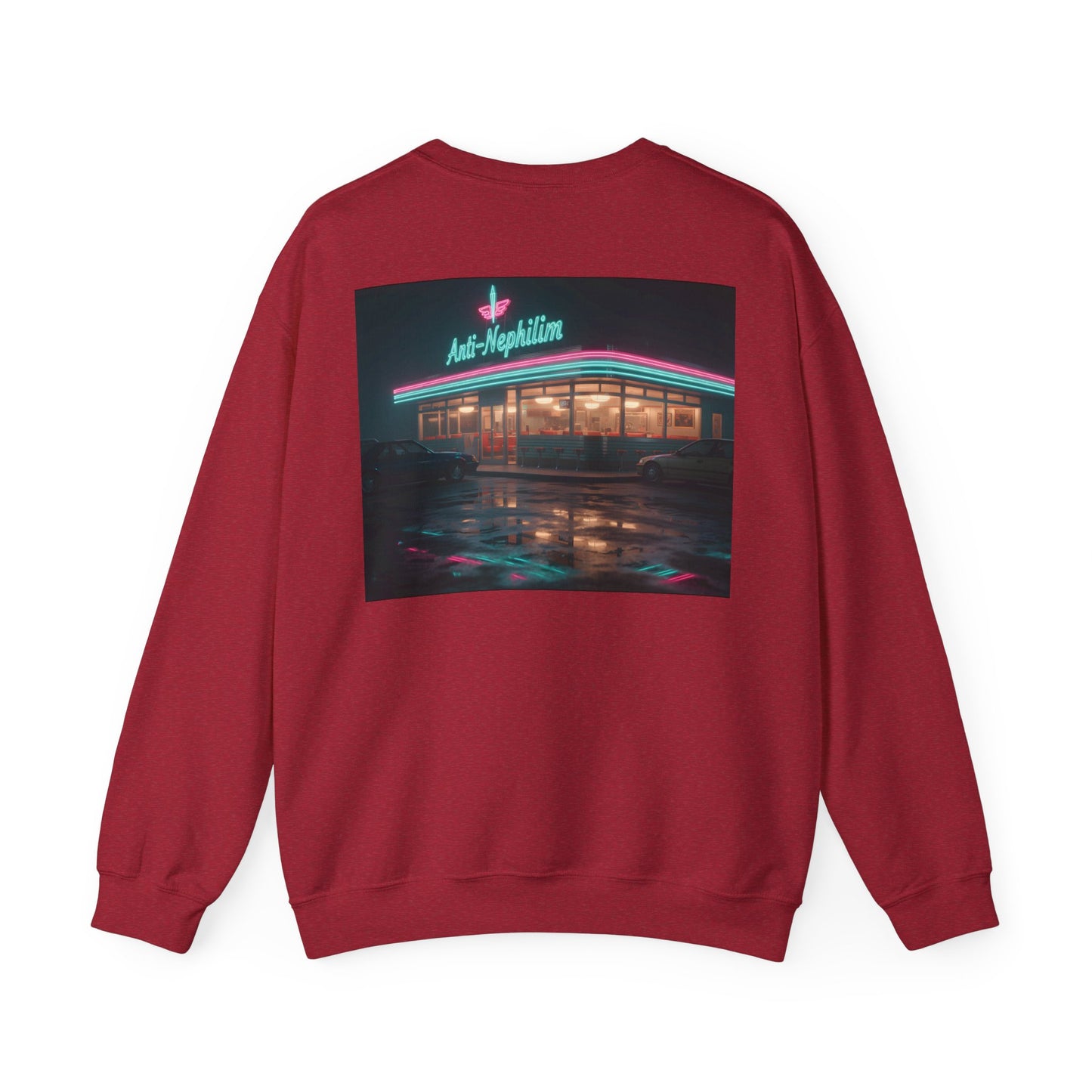 Retro diner anti nephilim sweatshirt (unisex), Kirk Ave. Apparel