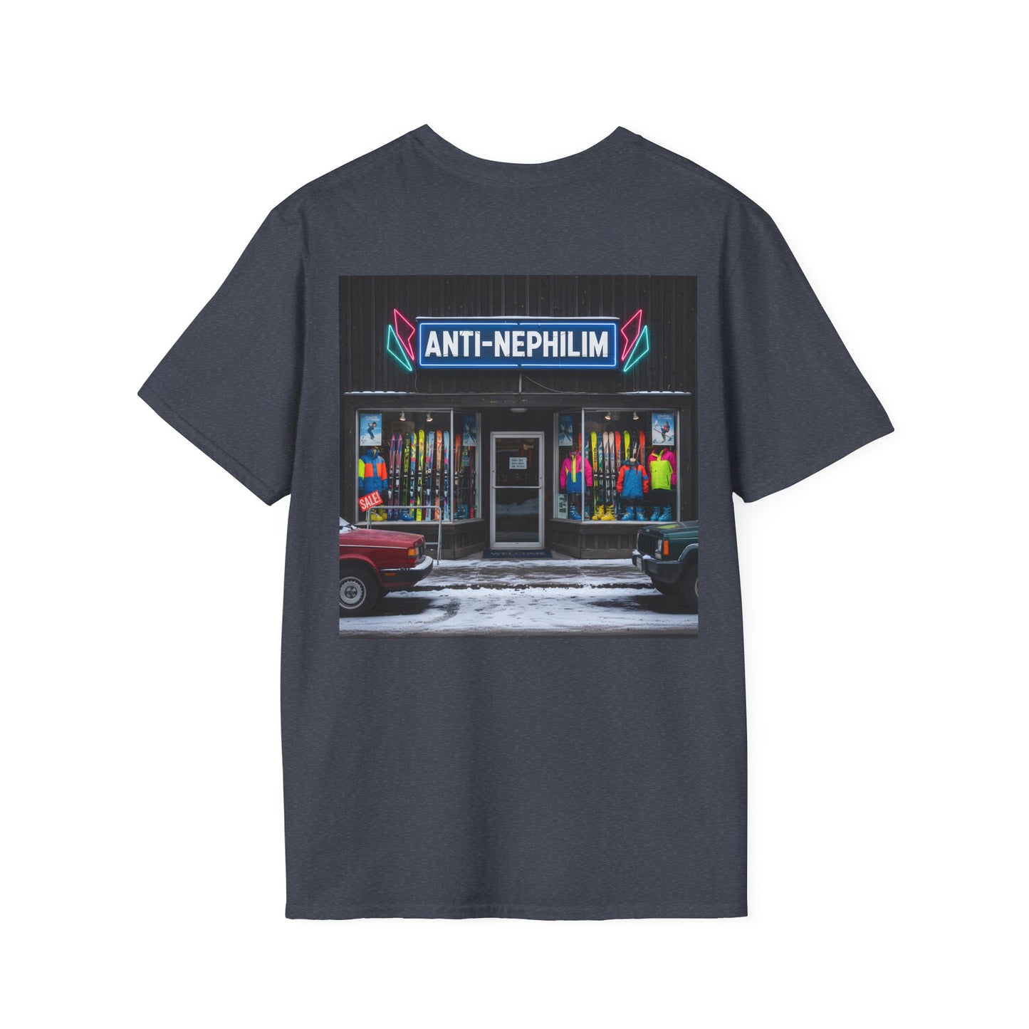 Retro ski shop anti nephilim t shirt (unisex), Kirk Ave. Apparel