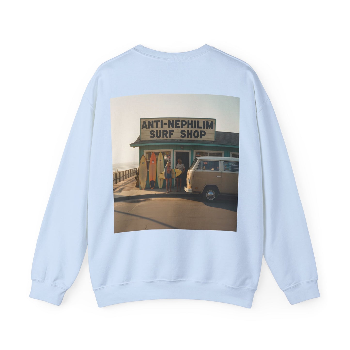 Retro surf anti nephilim sweatshirt (unisex), Kirk Ave. Apparel