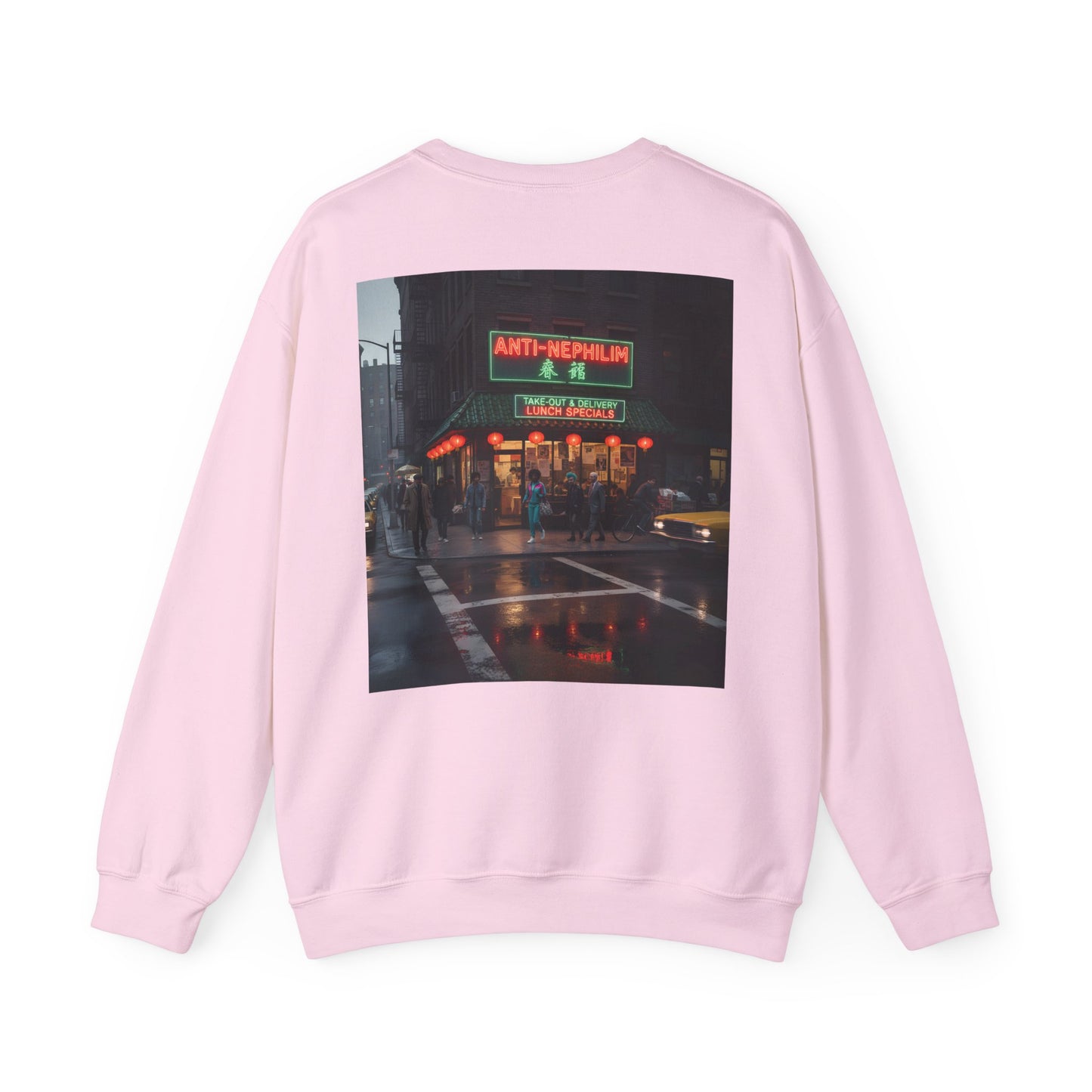 Retro neon NYC Chinese sweatshirt (unisex), Kirk Ave. Apparel