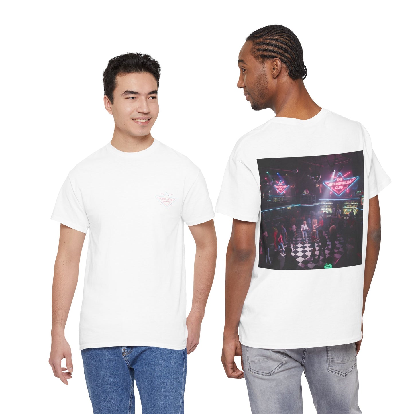 Neon 80s anti nephilim nightclub t shirt (unisex), Kirk Ave. Apparel