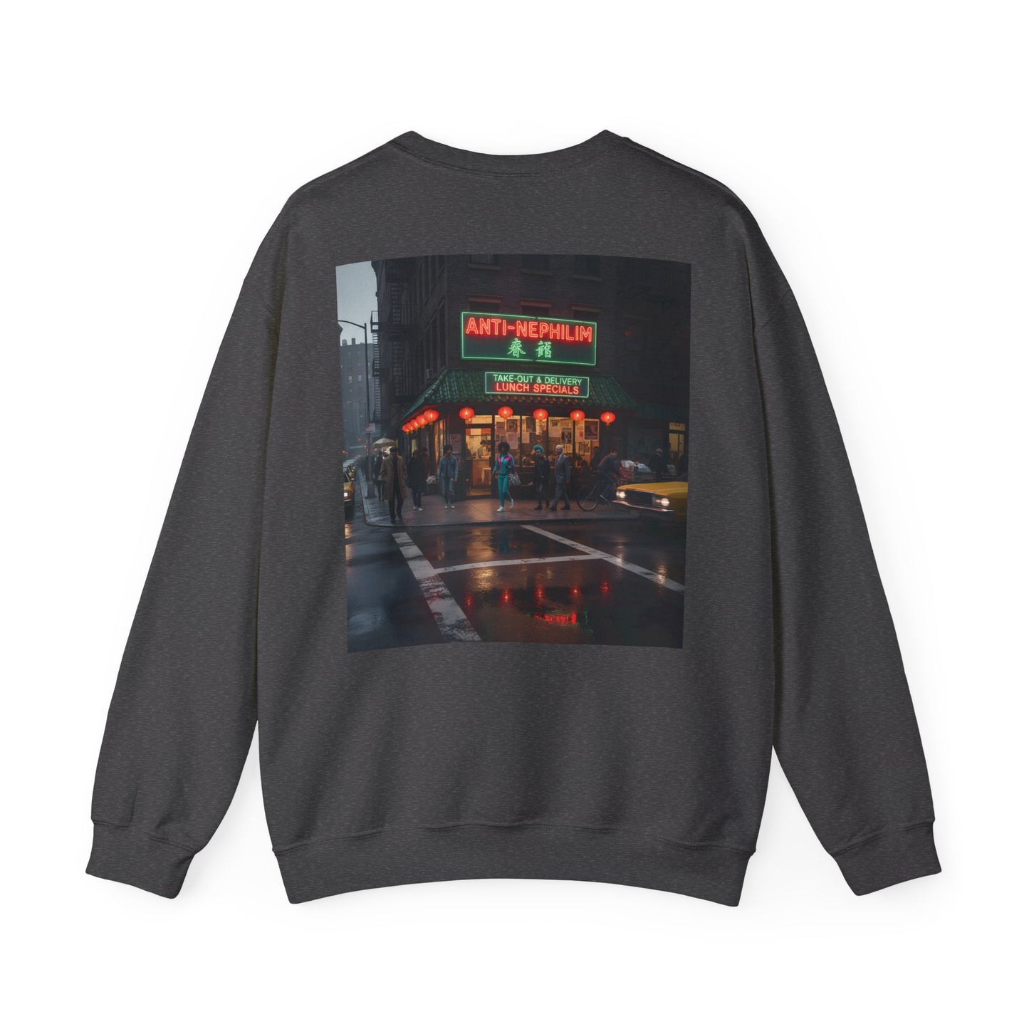 Retro neon NYC Chinese sweatshirt (unisex), Kirk Ave. Apparel