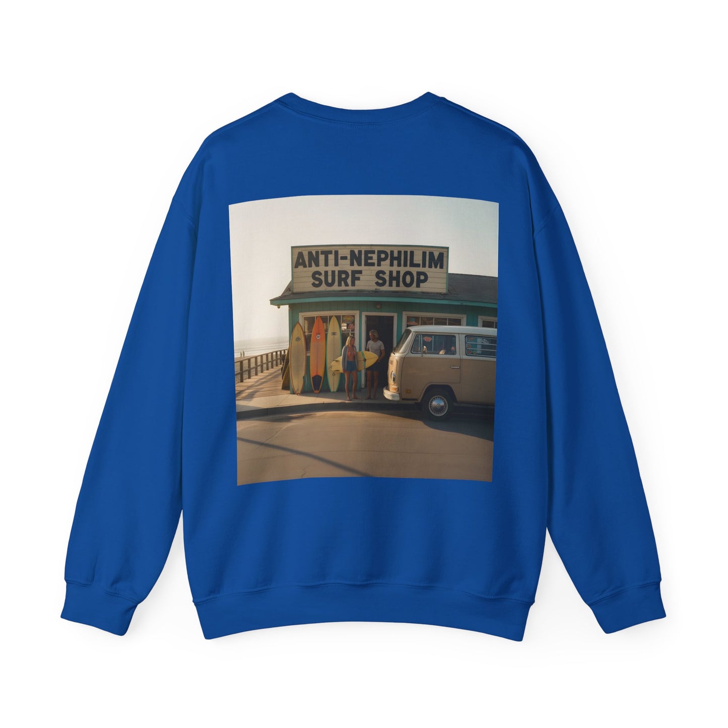 Retro surf anti nephilim sweatshirt (unisex), Kirk Ave. Apparel