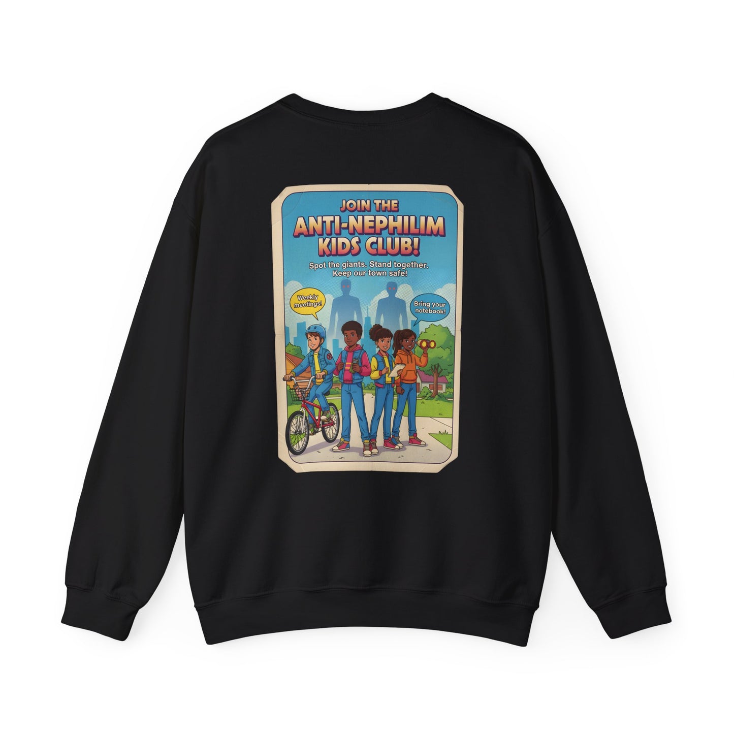 Retro anti nephilim kids club sweatshirt (unisex), Kirk Ave. Apparel