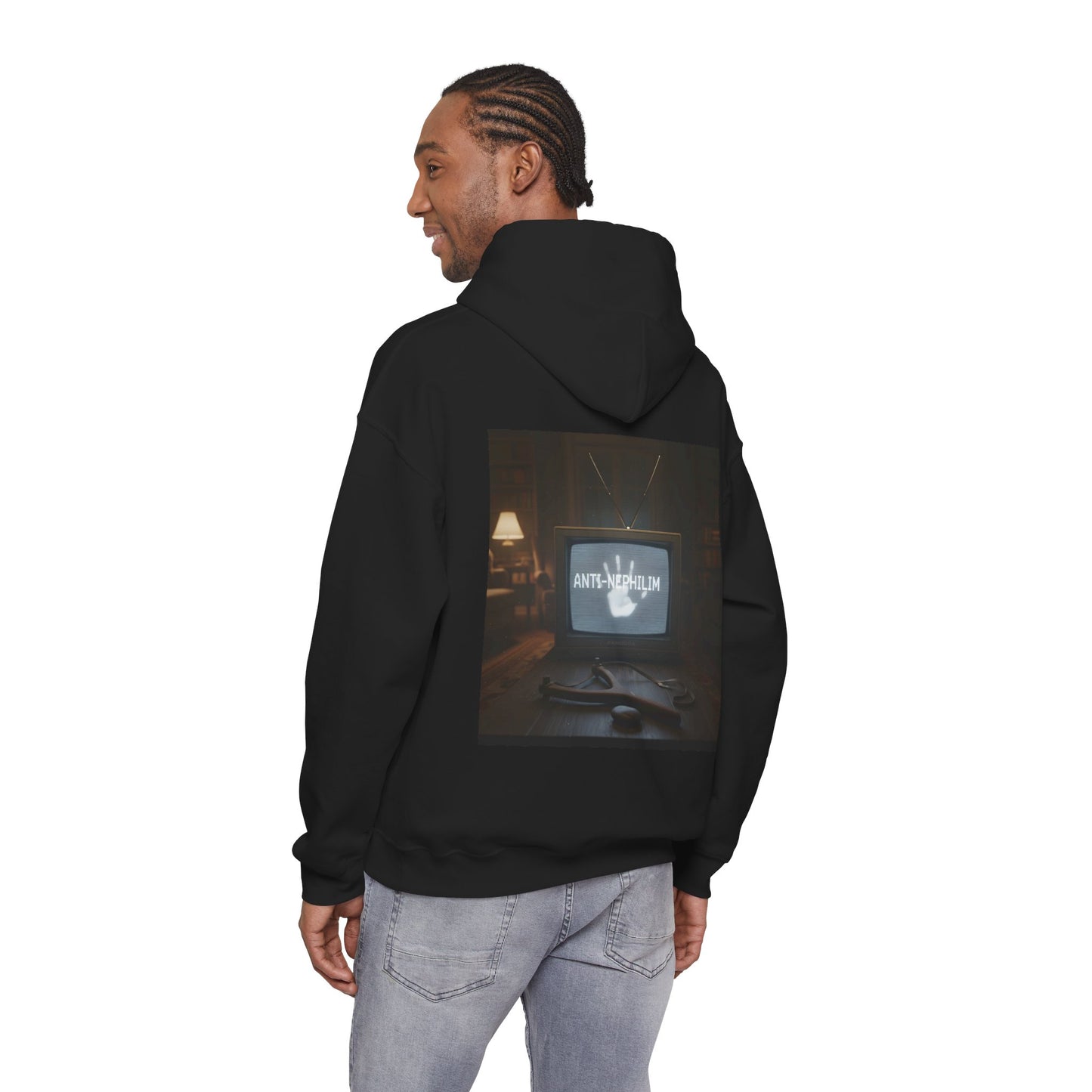 Retro TV anti nephilim hoodie (unisex), Kirk Ave. Apparel
