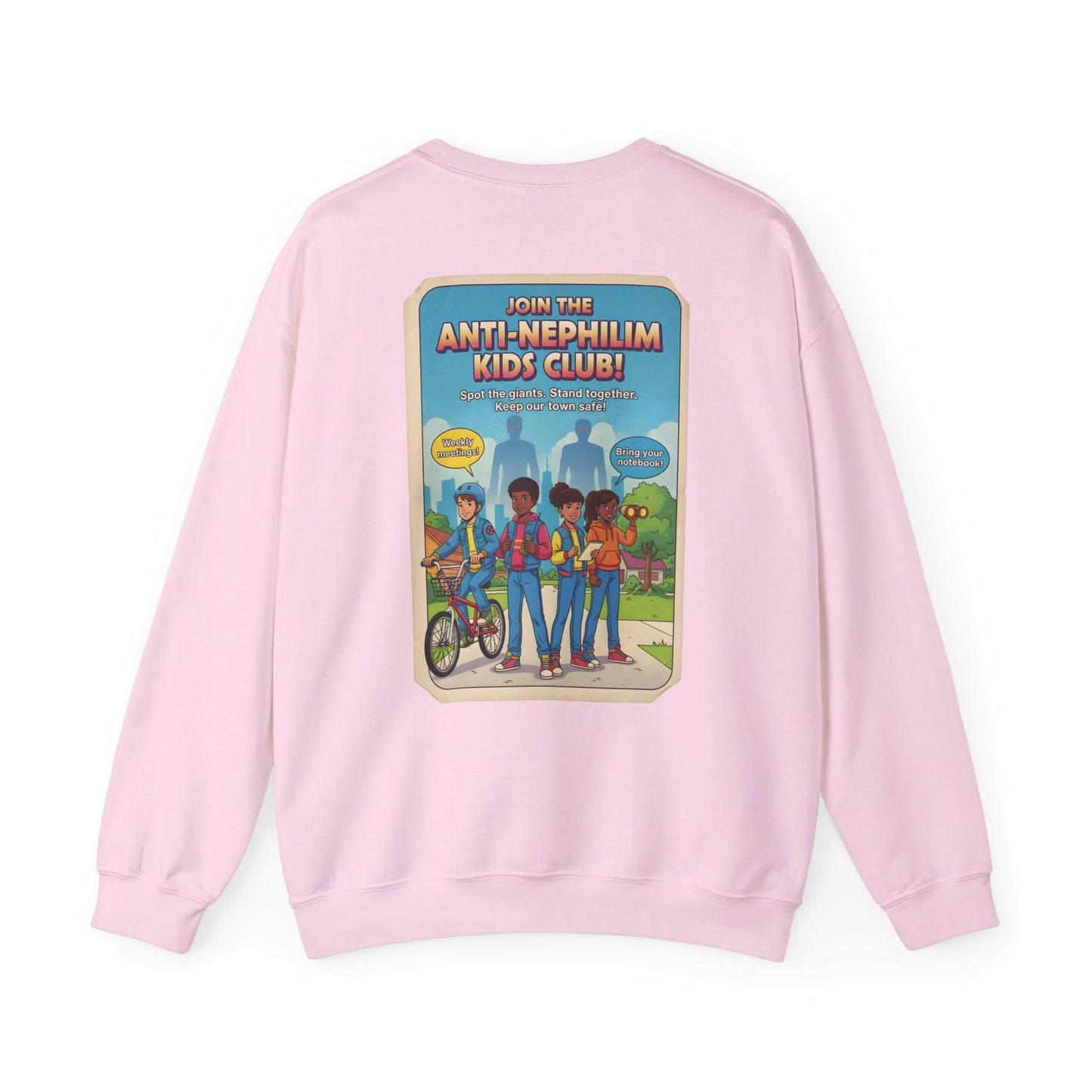 Retro anti nephilim kids club sweatshirt (unisex), Kirk Ave. Apparel