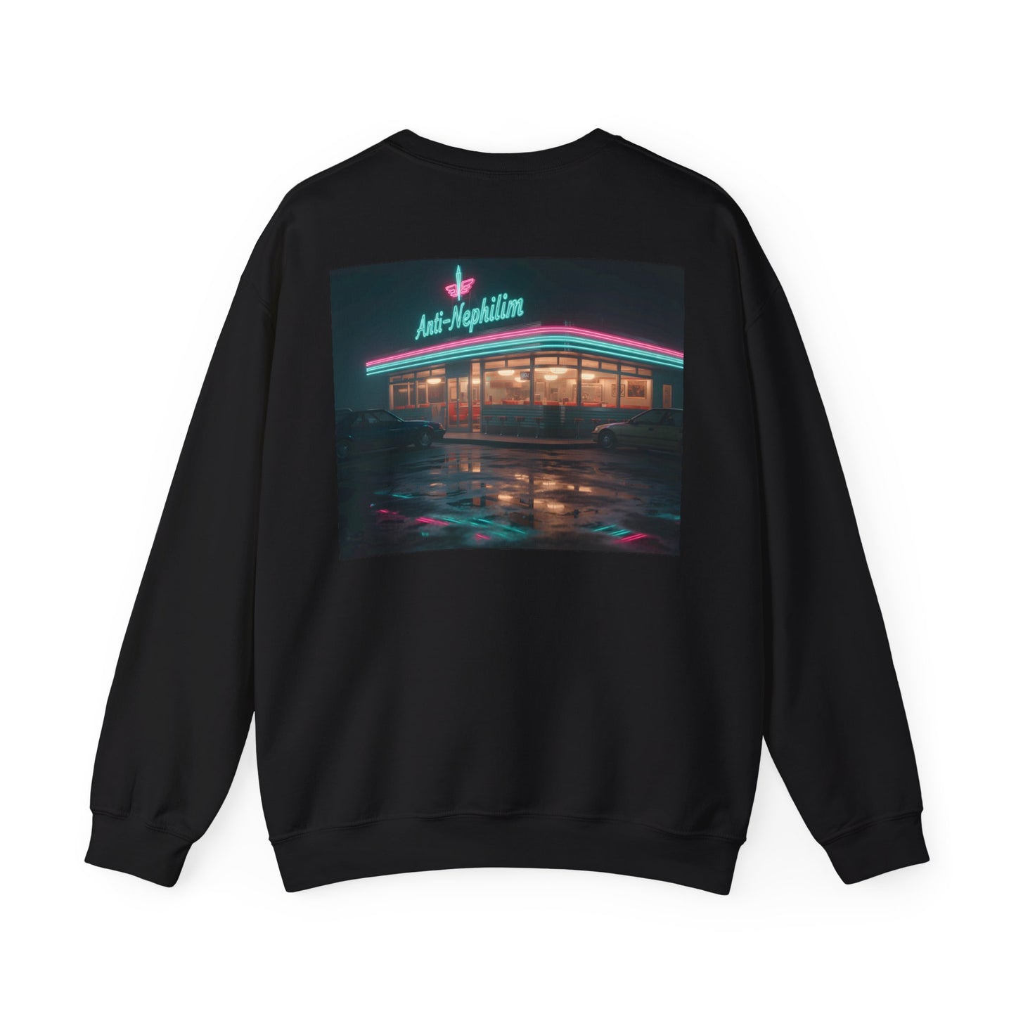 Retro diner anti nephilim sweatshirt (unisex), Kirk Ave. Apparel