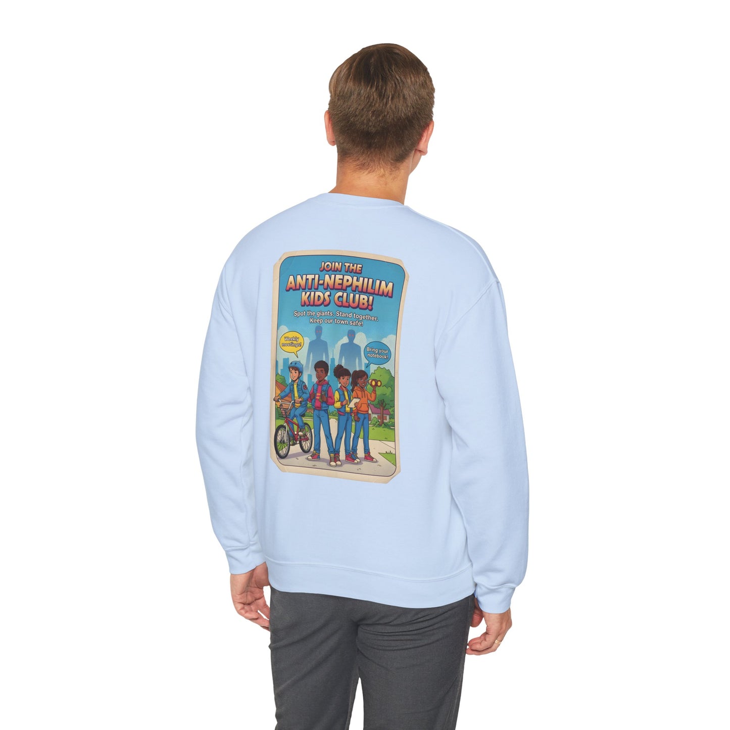 Retro anti nephilim kids club sweatshirt (unisex), Kirk Ave. Apparel