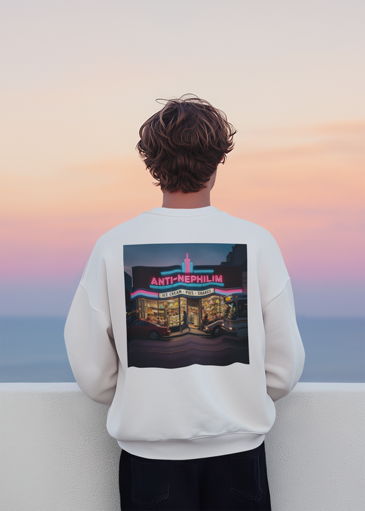 Retro dessert diner anti nephilim sweatshirt (unisex), Kirk Ave. Apparel