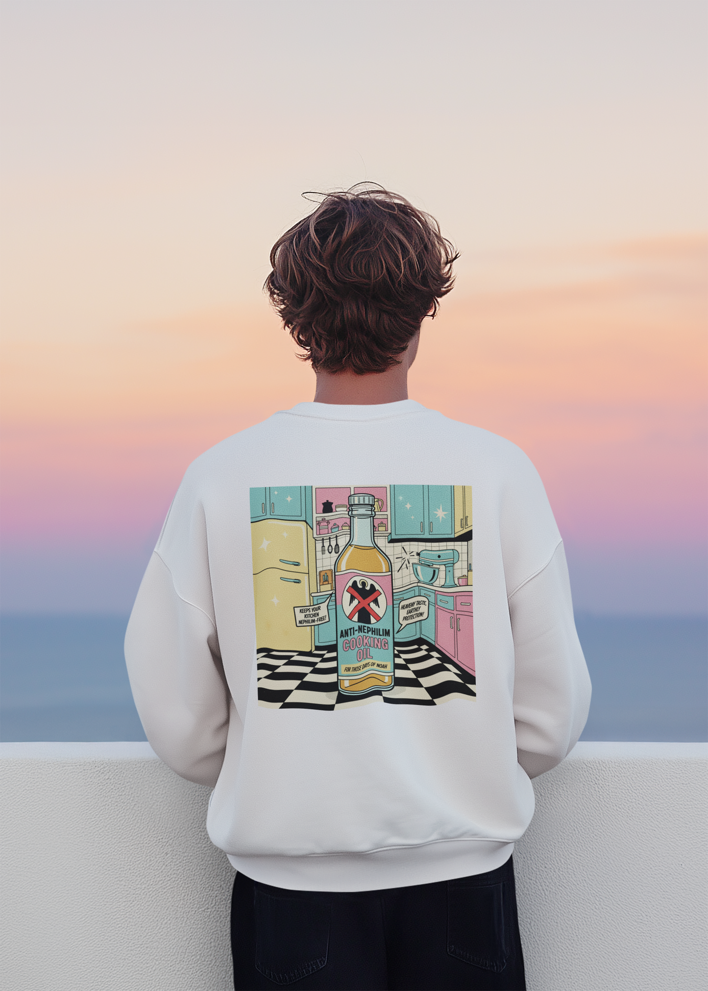 Retro kitchen anti nephilim sweatshirt (unisex), Kirk Ave. Apparel