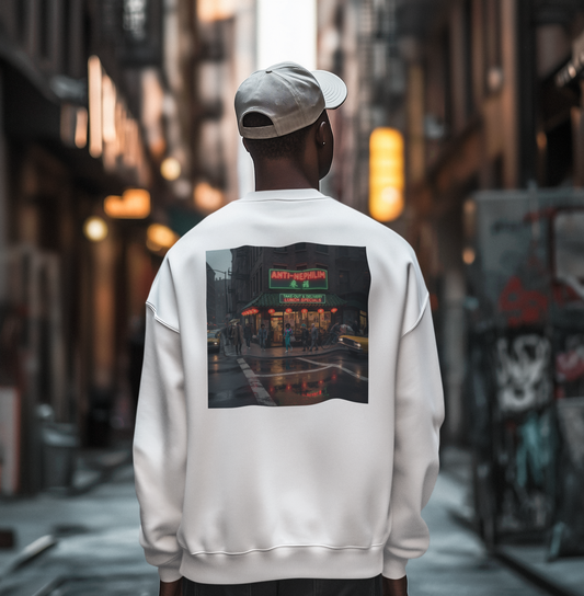 Retro neon NYC Chinese sweatshirt (unisex), Kirk Ave. Apparel