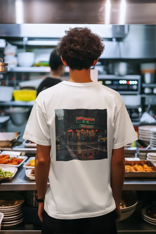 Retro neon NYC Chinese t shirt (unisex), Kirk Ave. Apparel